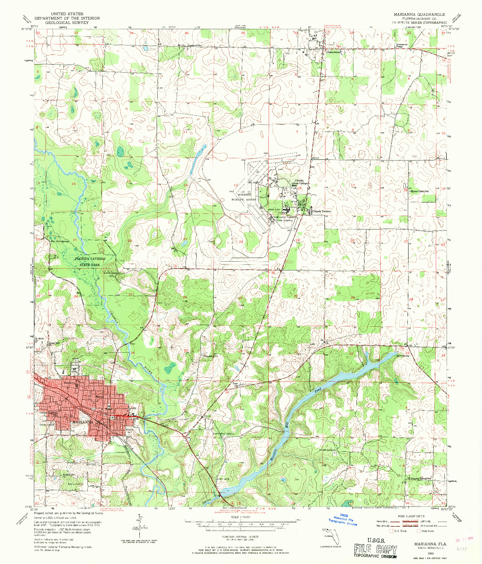 USGS 1:24000-SCALE QUADRANGLE FOR MARIANNA, FL 1952