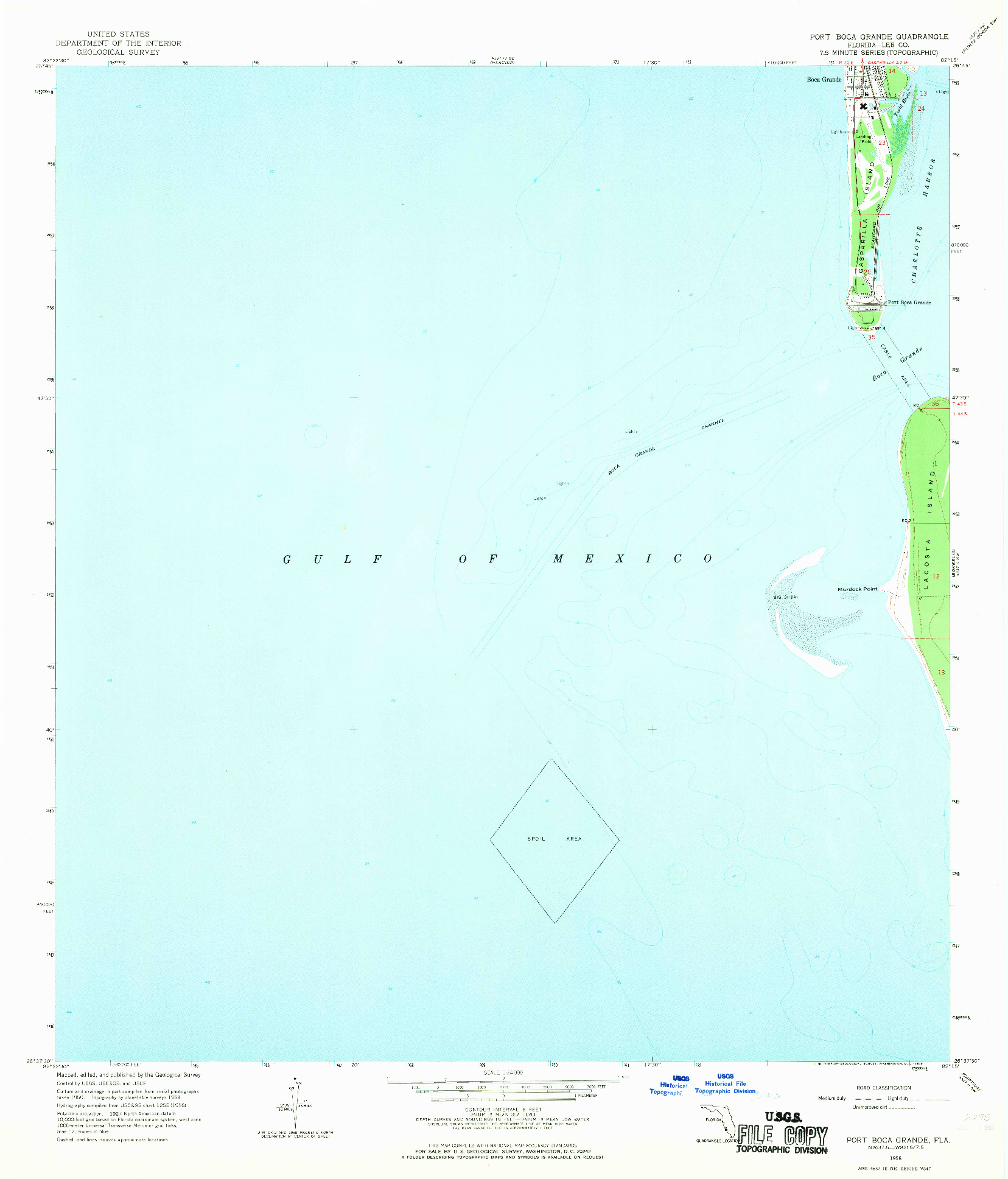 USGS 1:24000-SCALE QUADRANGLE FOR PORT BOCA GRANDE, FL 1958