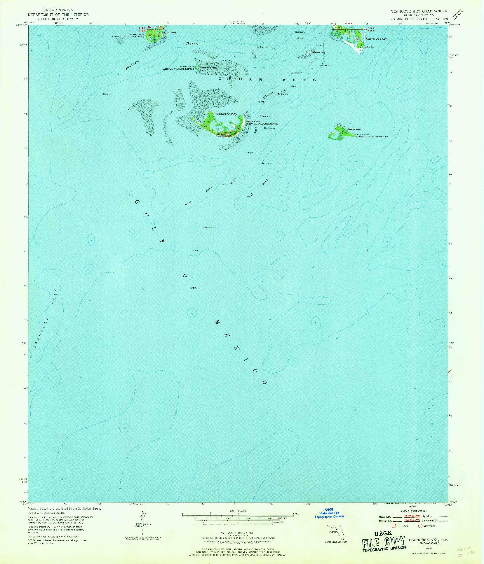 USGS 1:24000-SCALE QUADRANGLE FOR SEAHORSE KEY, FL 1955