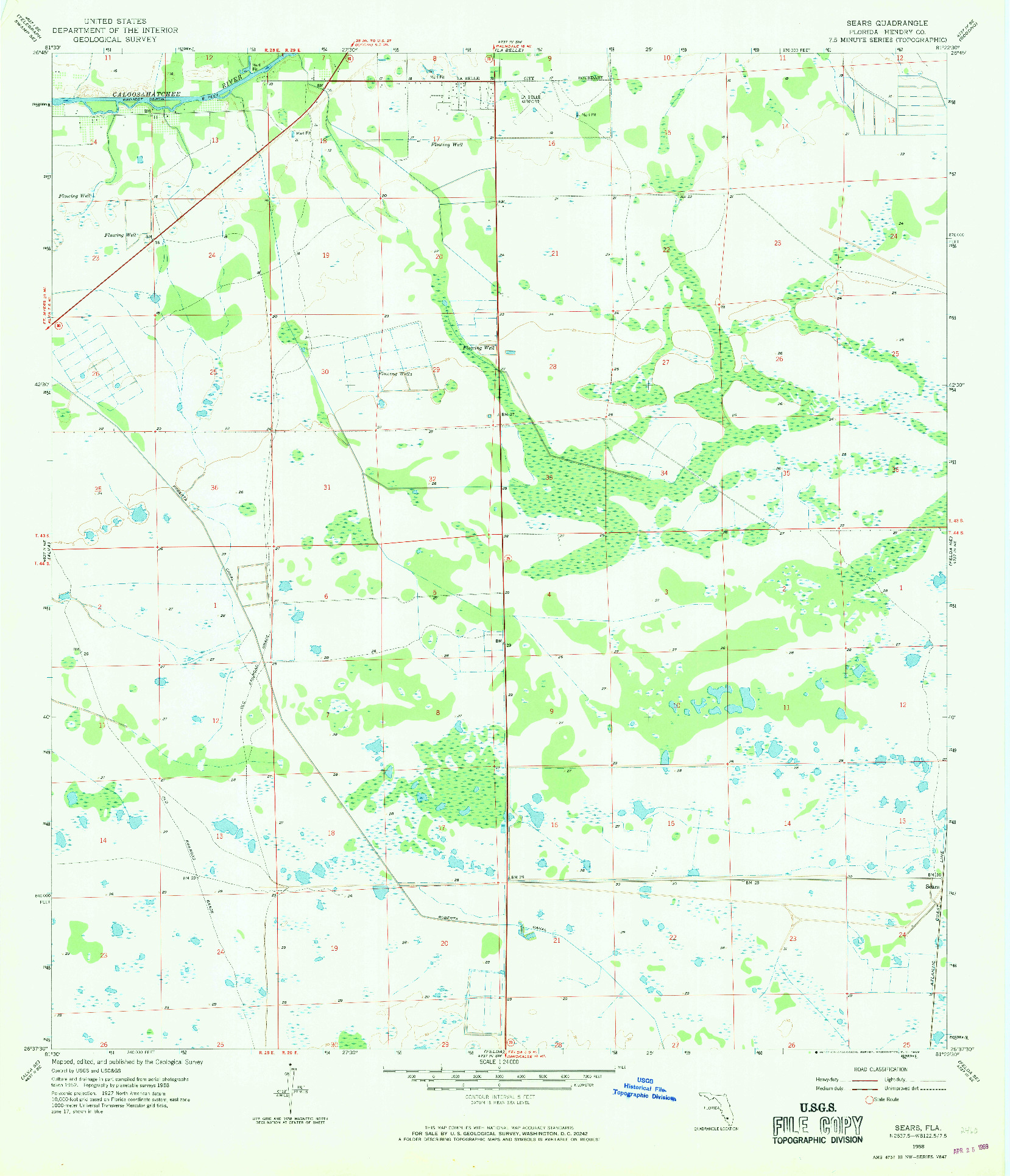 USGS 1:24000-SCALE QUADRANGLE FOR SEARS, FL 1958