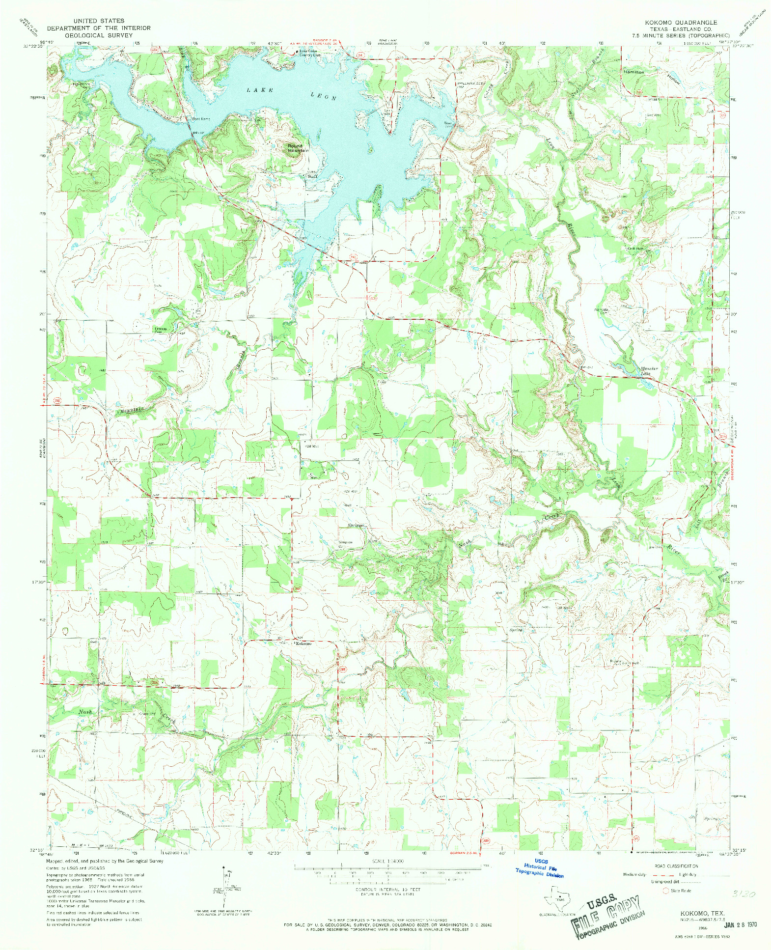 USGS 1:24000-SCALE QUADRANGLE FOR KOKOMO, TX 1966