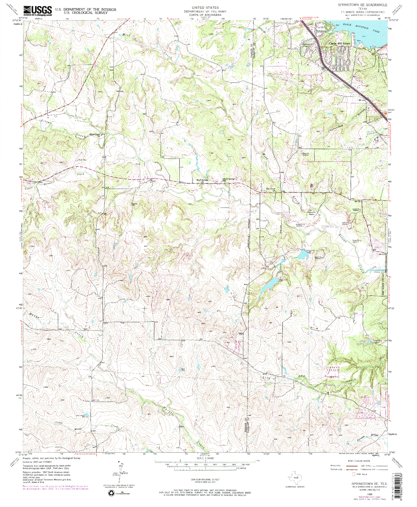 USGS 1:24000-SCALE QUADRANGLE FOR SPRINGTOWN SE, TX 1955
