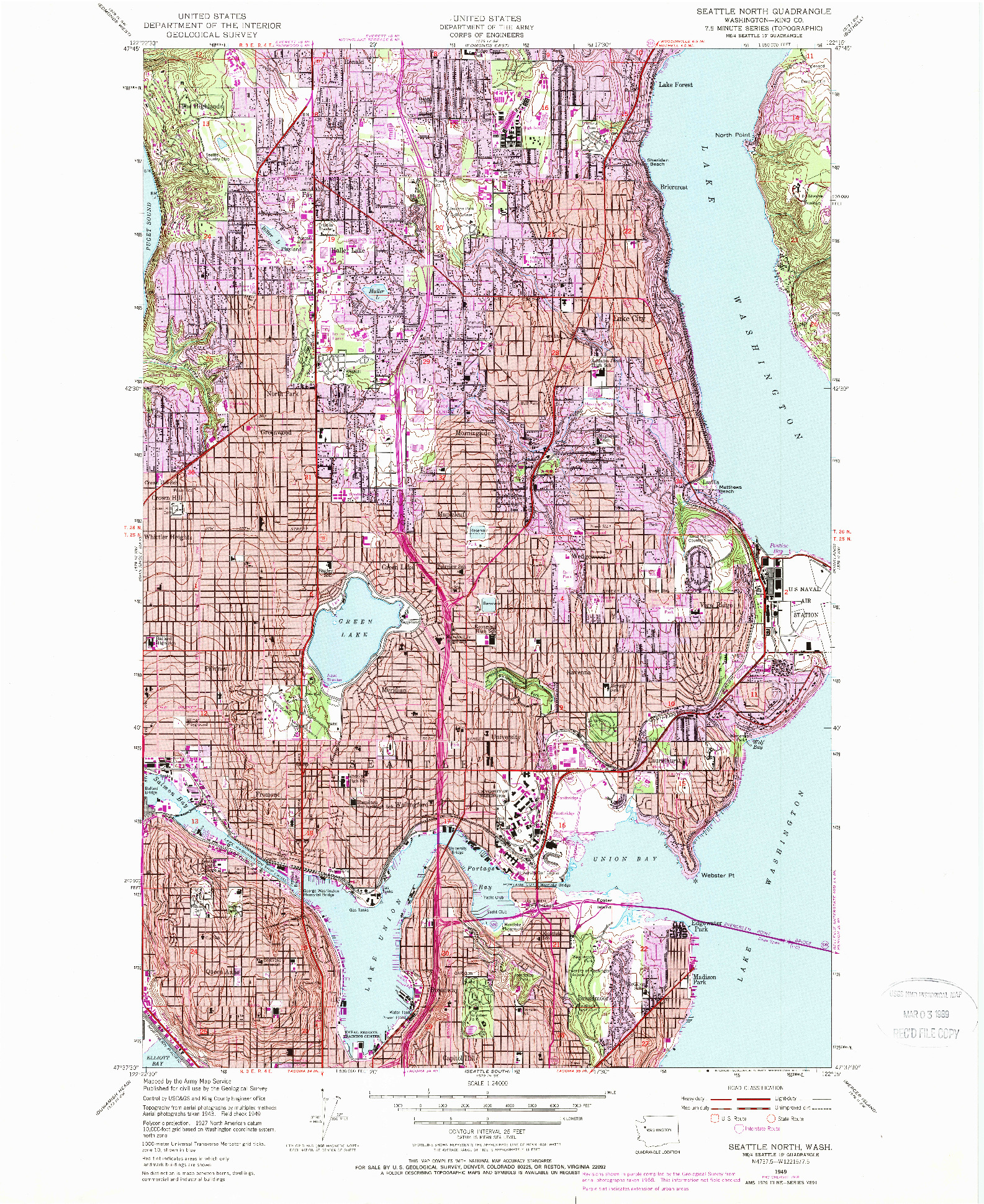 USGS 1:24000-SCALE QUADRANGLE FOR SEATTLE NORTH, WA 1949