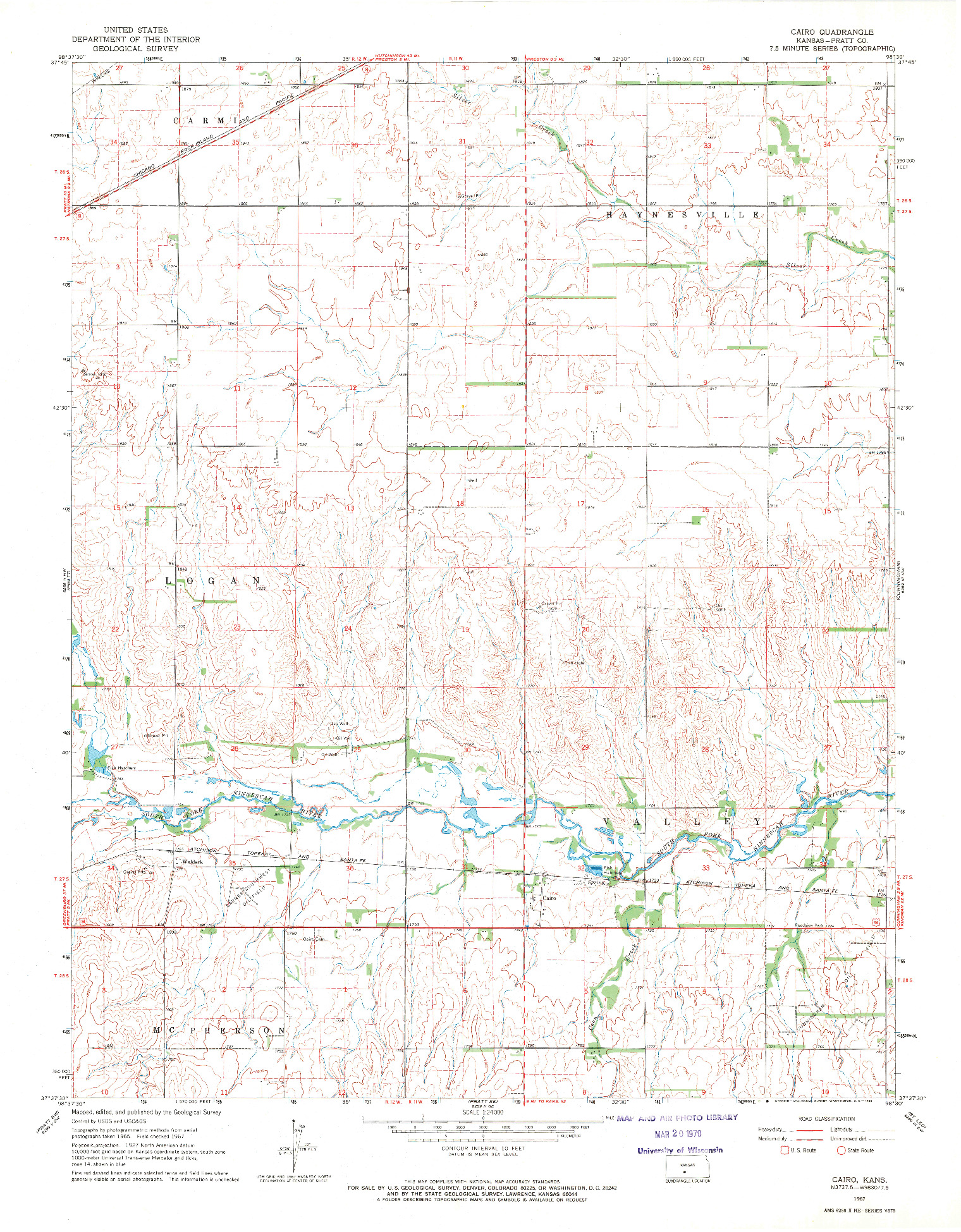 USGS 1:24000-SCALE QUADRANGLE FOR CAIRO, KS 1967