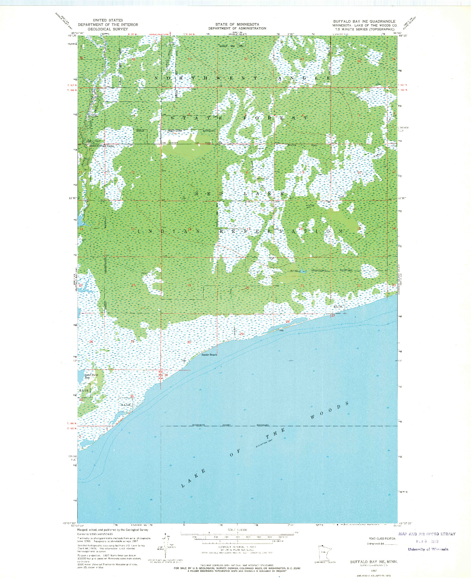 USGS 1:24000-SCALE QUADRANGLE FOR BUFFALO BAY NE, MN 1967