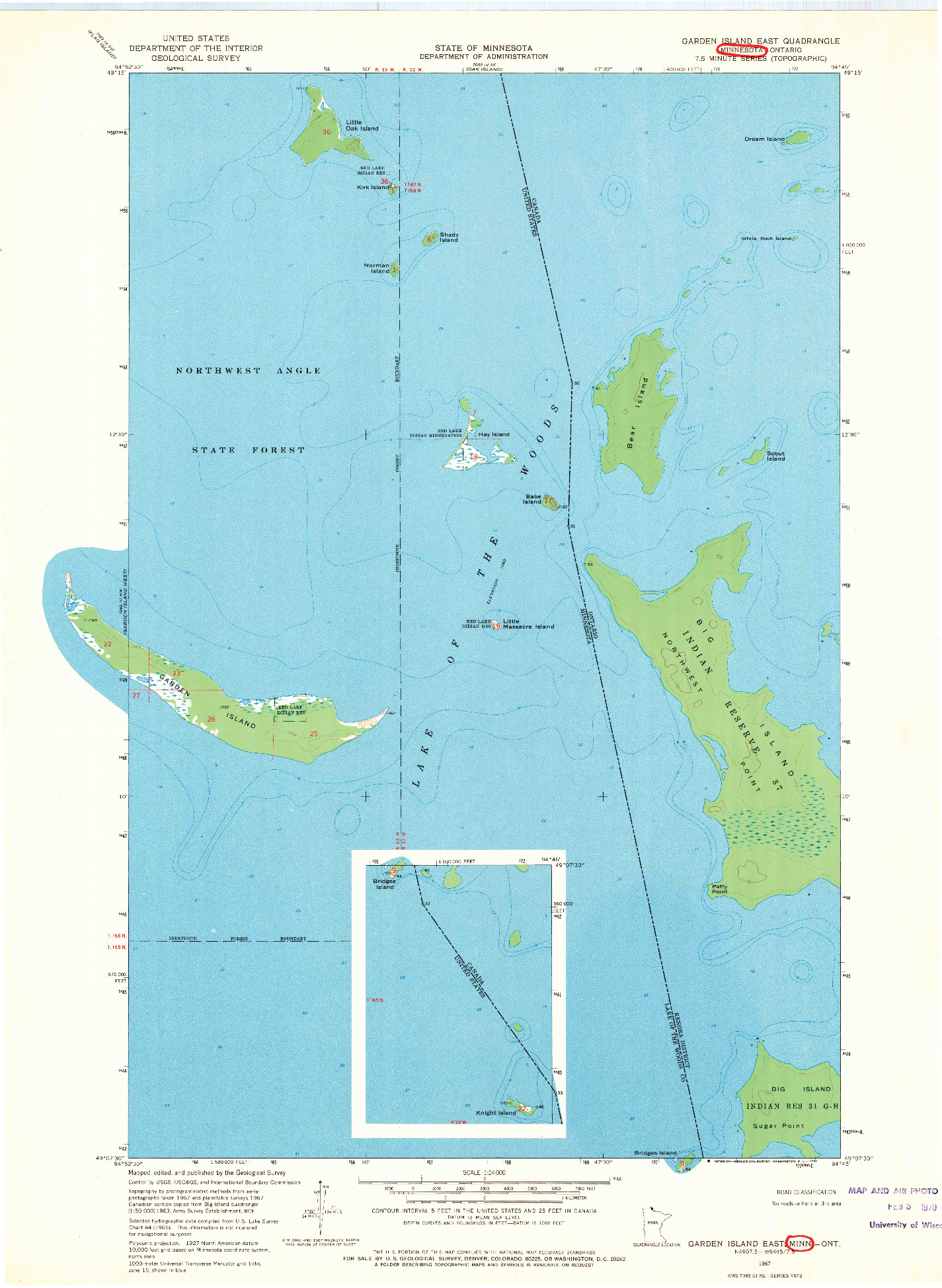 USGS 1:24000-SCALE QUADRANGLE FOR GARDEN ISLAND EAST, MN 1967
