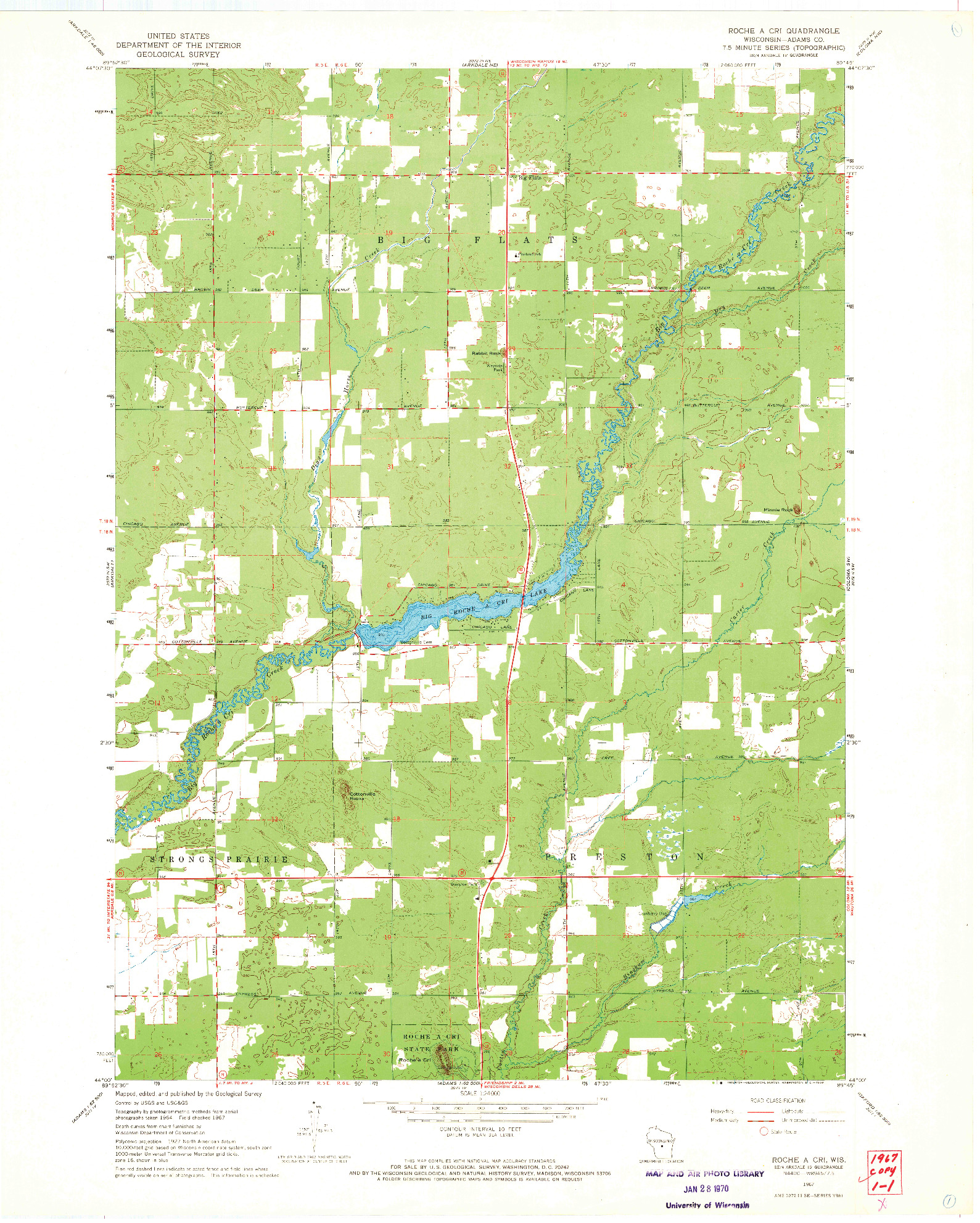 USGS 1:24000-SCALE QUADRANGLE FOR ROCHE A CRI, WI 1967