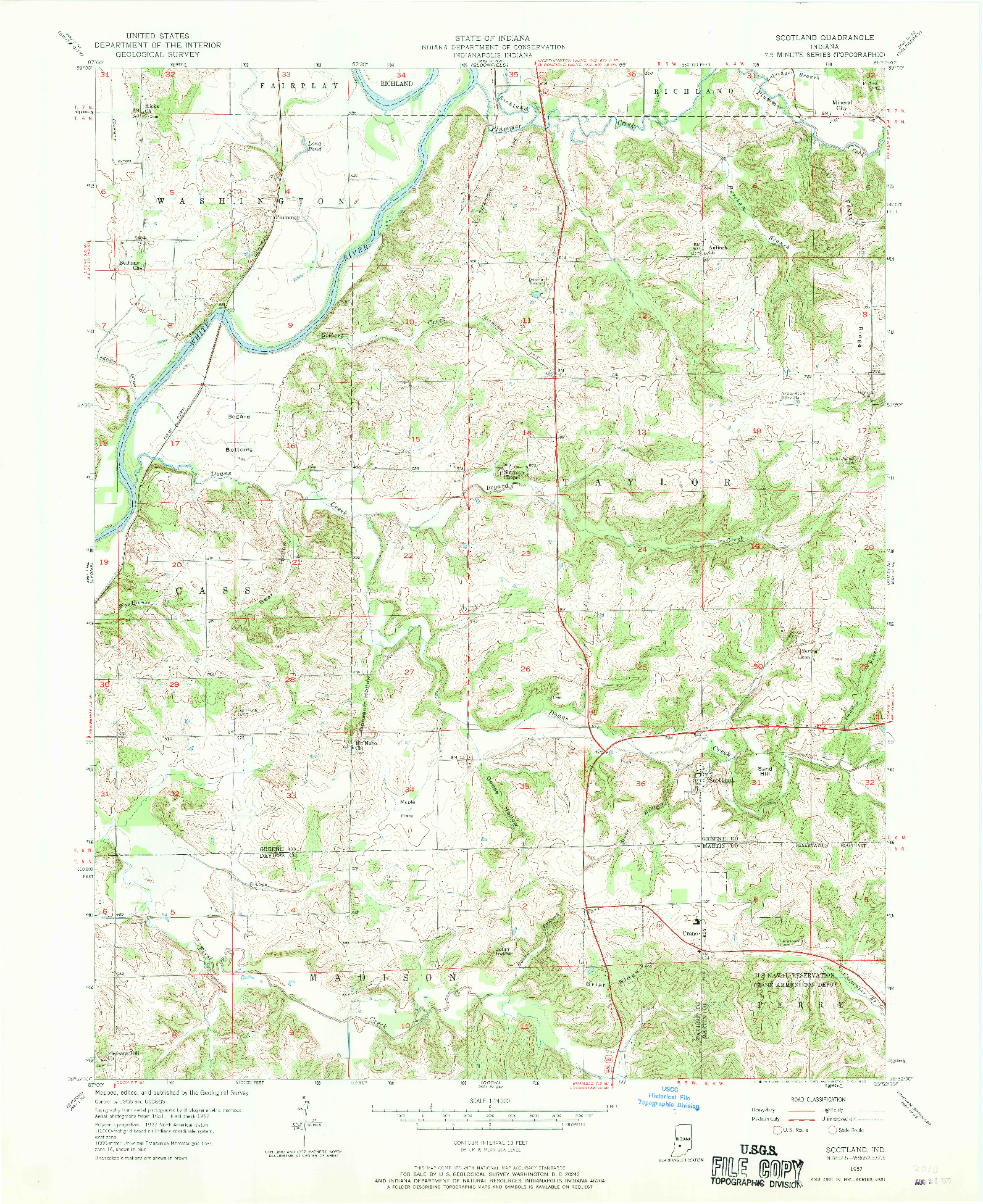 USGS 1:24000-SCALE QUADRANGLE FOR SCOTLAND, IN 1957