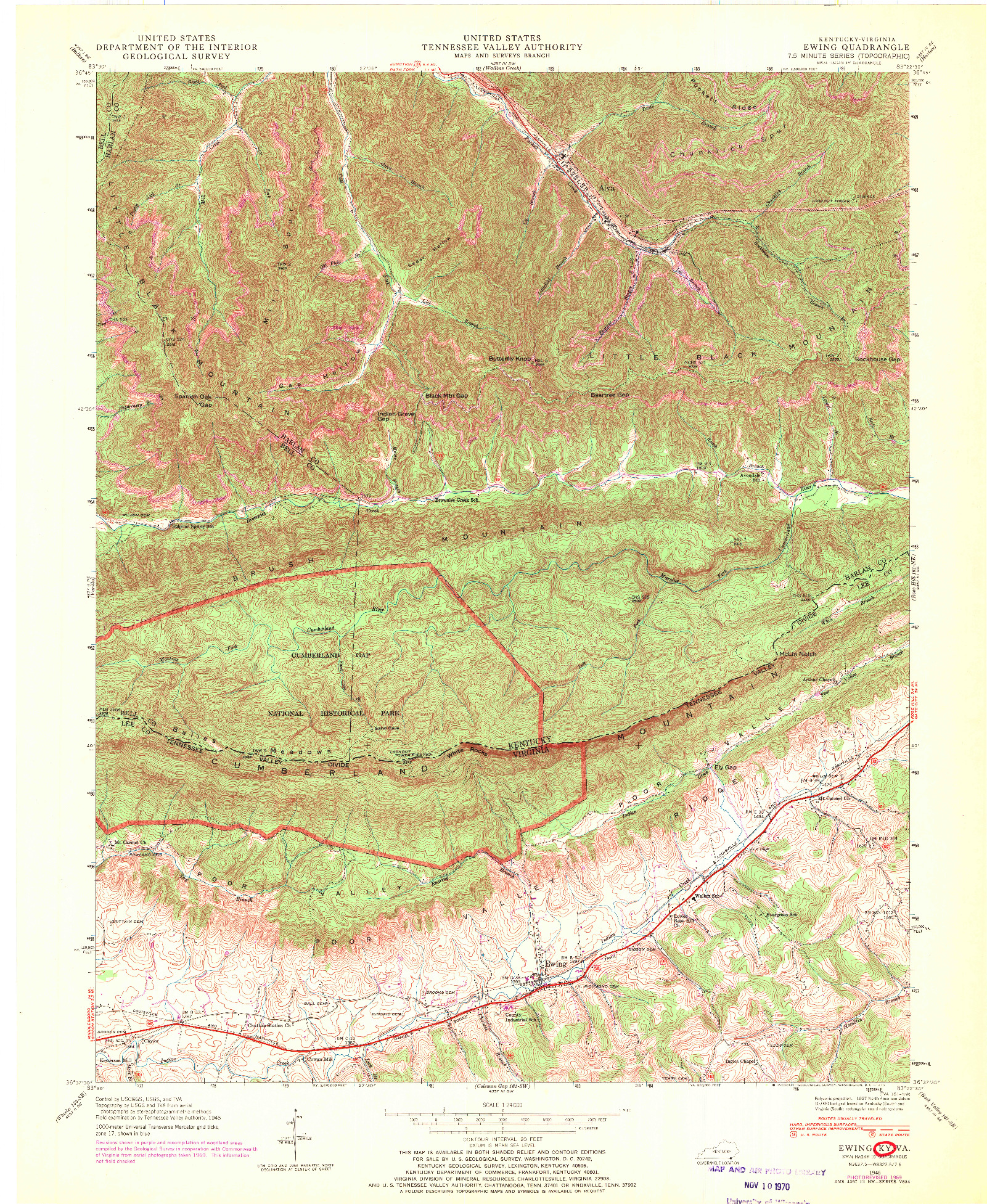 USGS 1:24000-SCALE QUADRANGLE FOR EWING, KY 1946