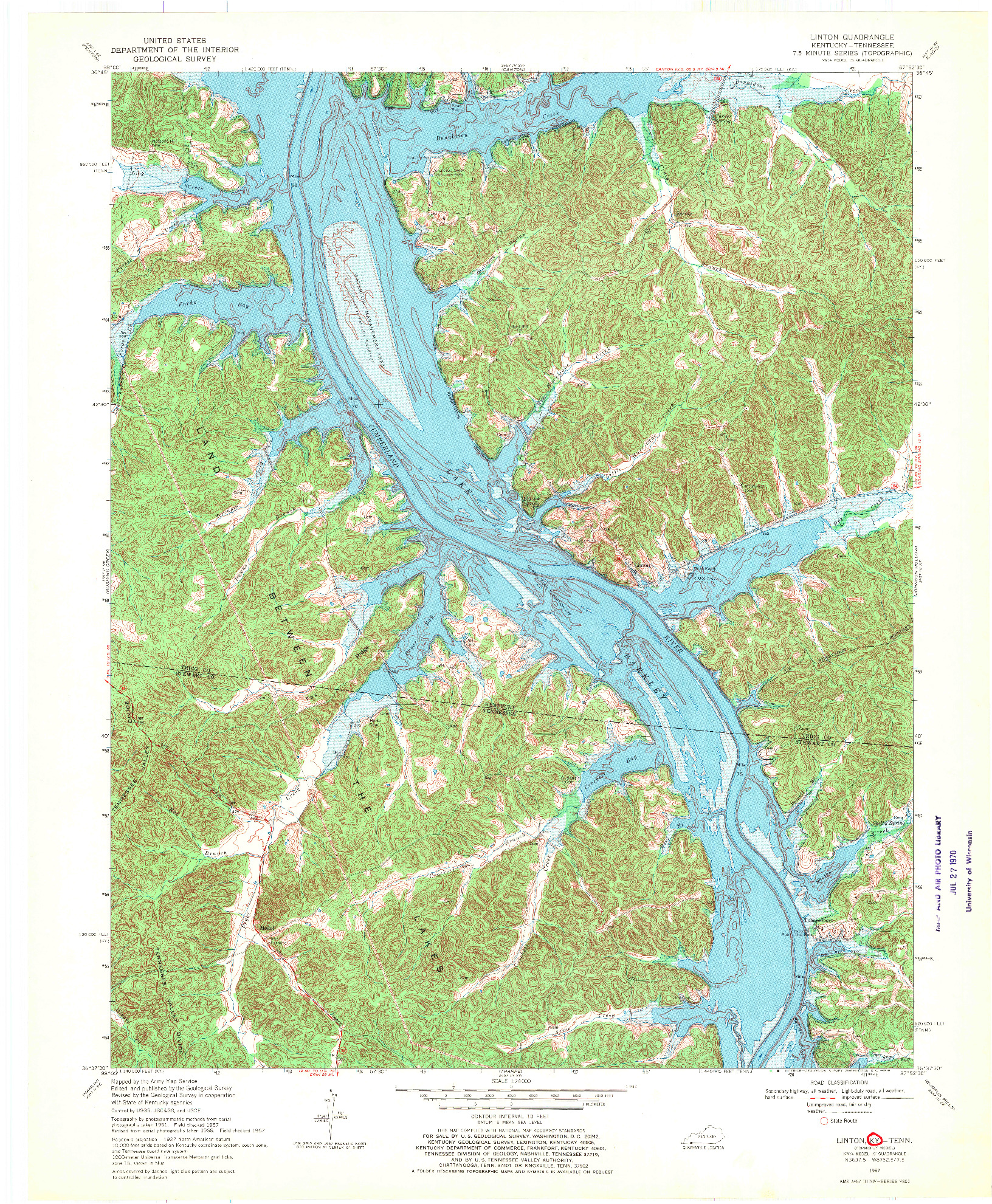 USGS 1:24000-SCALE QUADRANGLE FOR LINTON, KY 1967