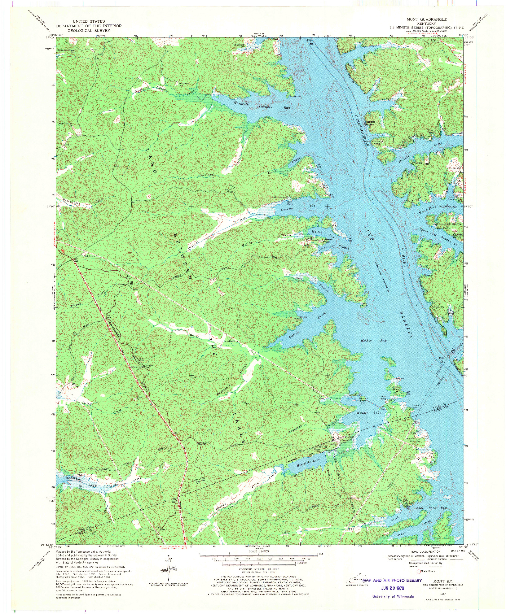 USGS 1:24000-SCALE QUADRANGLE FOR MONT, KY 1967