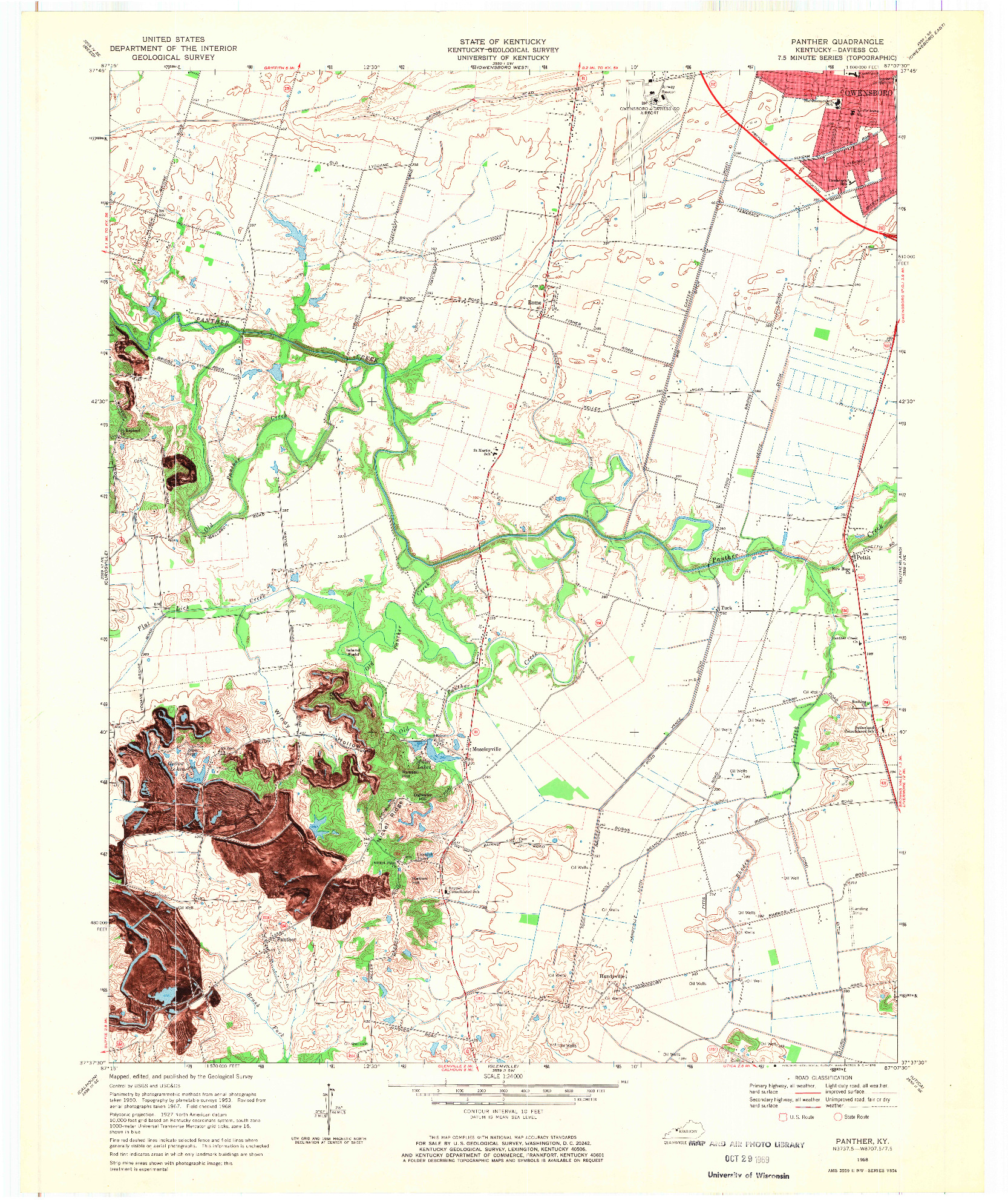 USGS 1:24000-SCALE QUADRANGLE FOR PANTHER, KY 1968