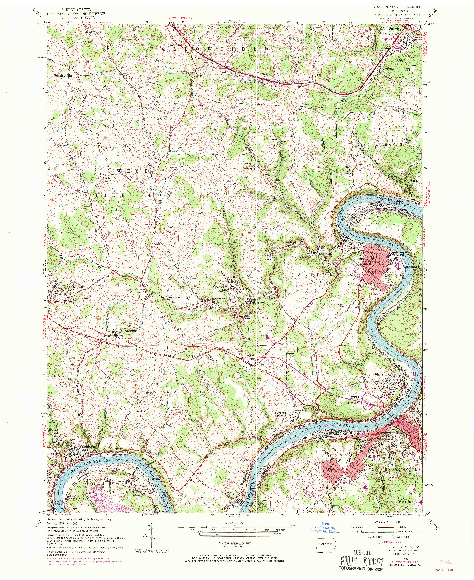 USGS 1:24000-SCALE QUADRANGLE FOR CALIFORNIA, PA 1954