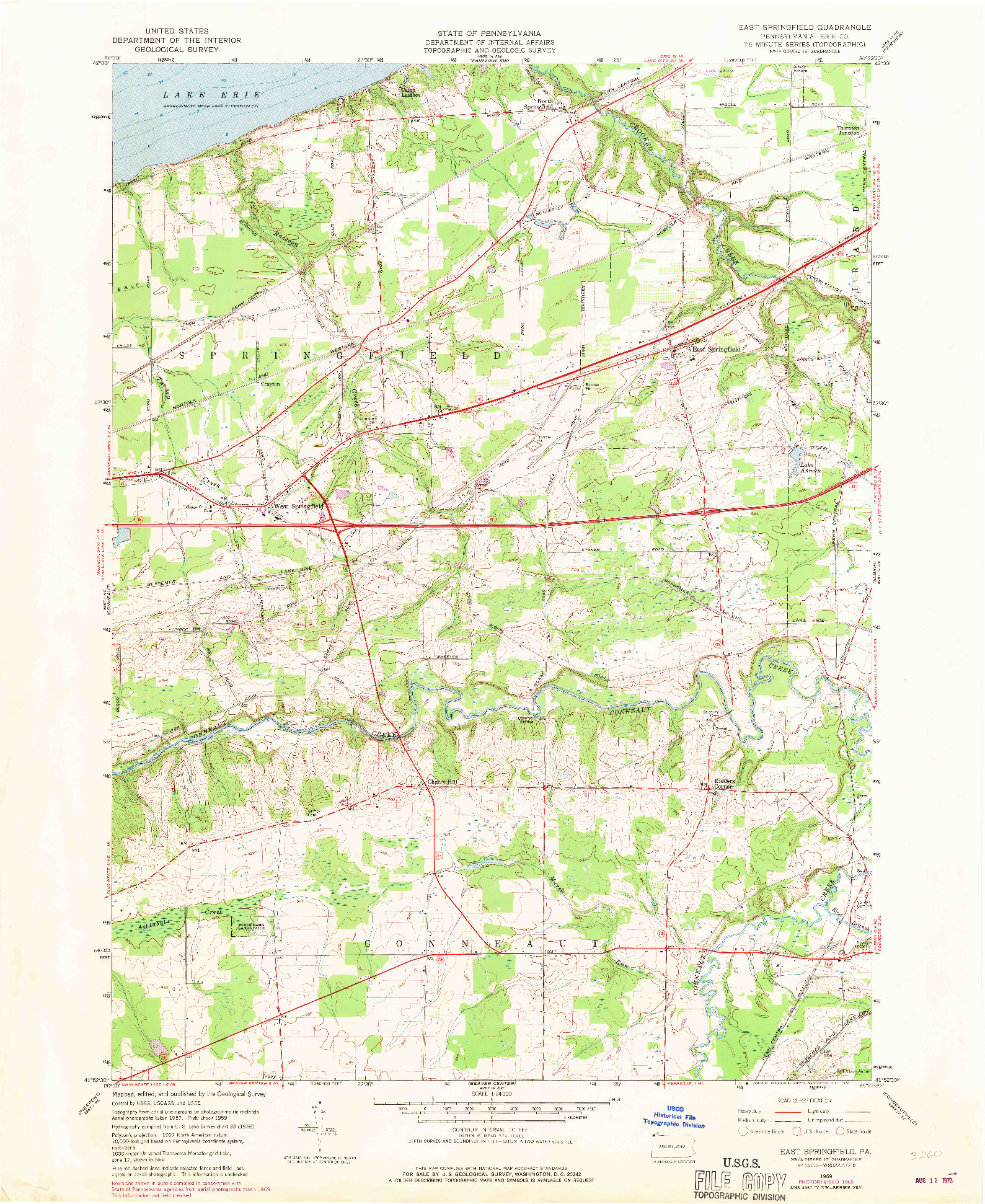 USGS 1:24000-SCALE QUADRANGLE FOR EAST SPRINGFIELD, PA 1959