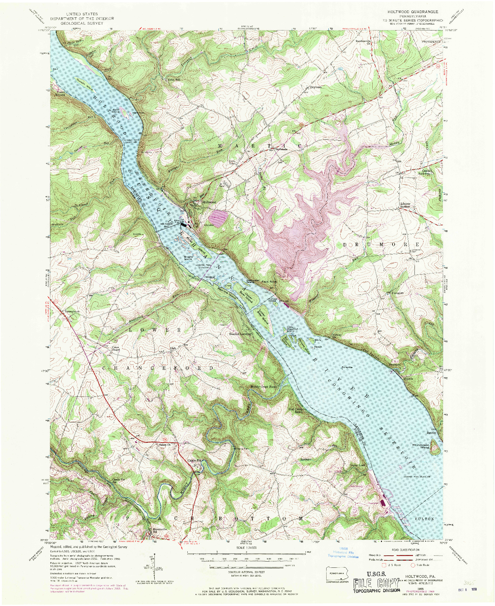 USGS 1:24000-SCALE QUADRANGLE FOR HOLTWOOD, PA 1955