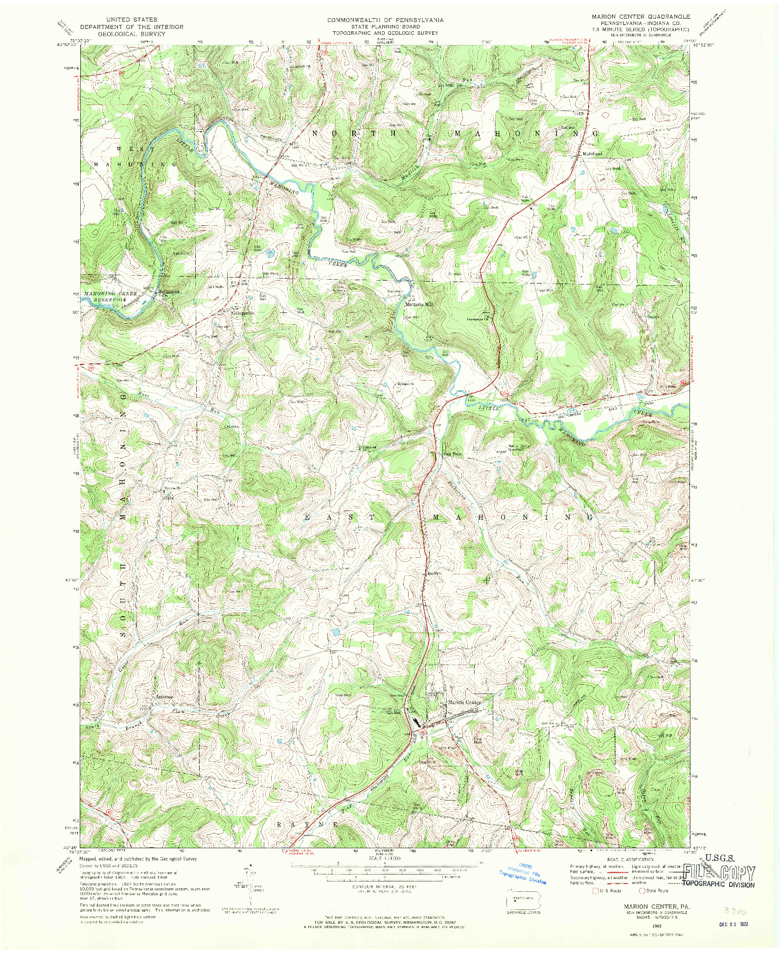 USGS 1:24000-SCALE QUADRANGLE FOR MARION CENTER, PA 1968