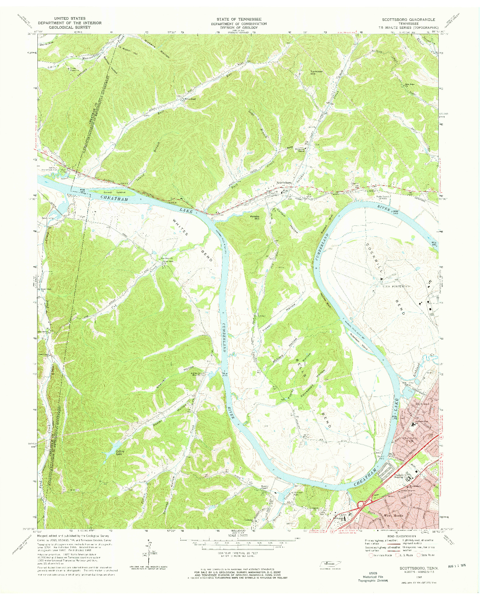 USGS 1:24000-SCALE QUADRANGLE FOR SCOTTSBORO, TN 1968