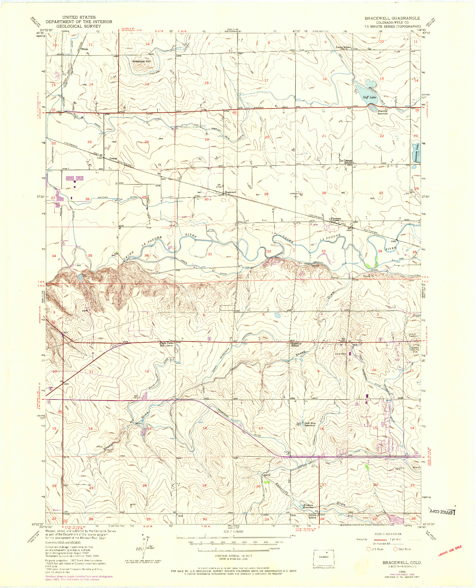 USGS 1:24000-SCALE QUADRANGLE FOR BRACEWELL, CO 1950