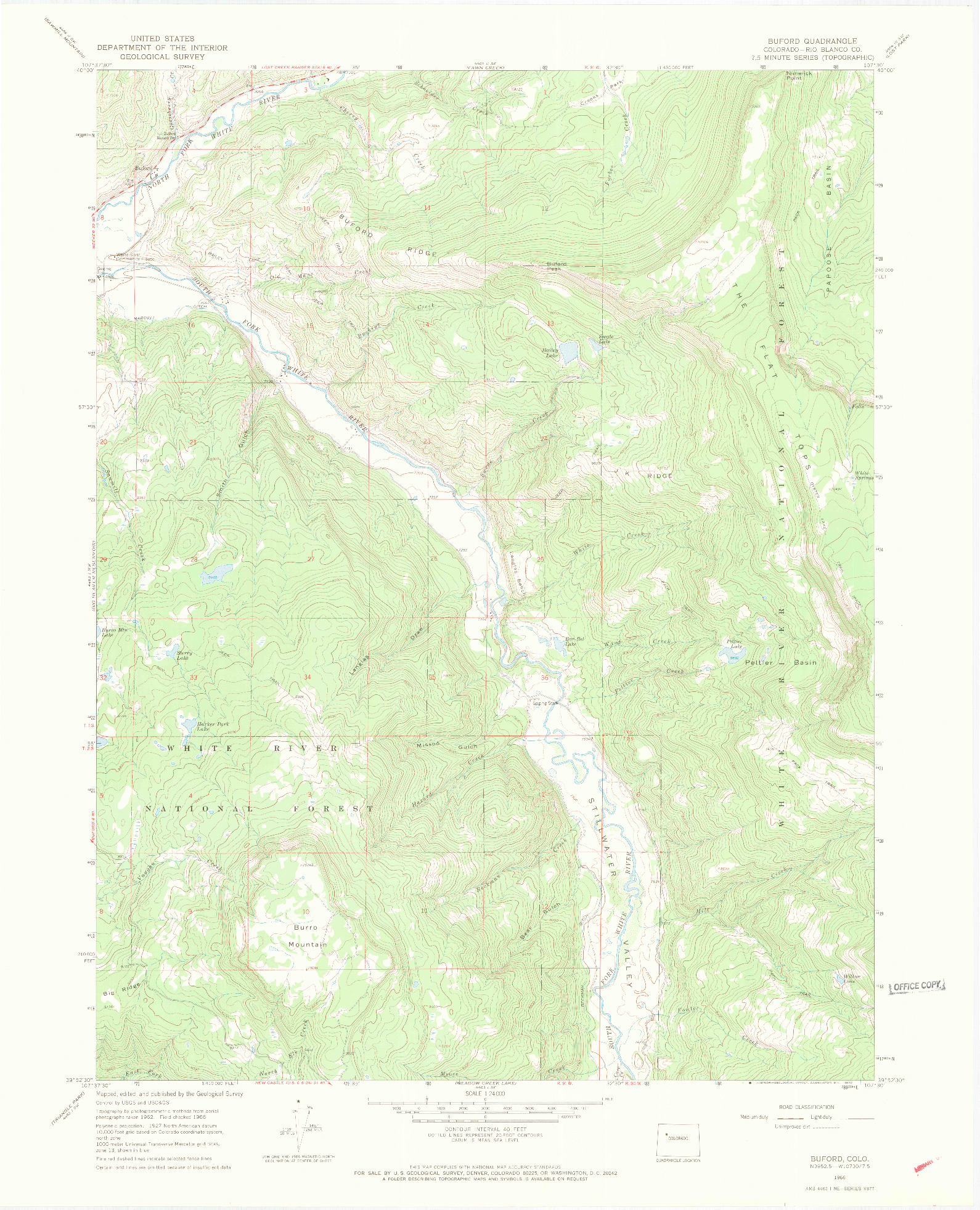USGS 1:24000-SCALE QUADRANGLE FOR BUFORD, CO 1966