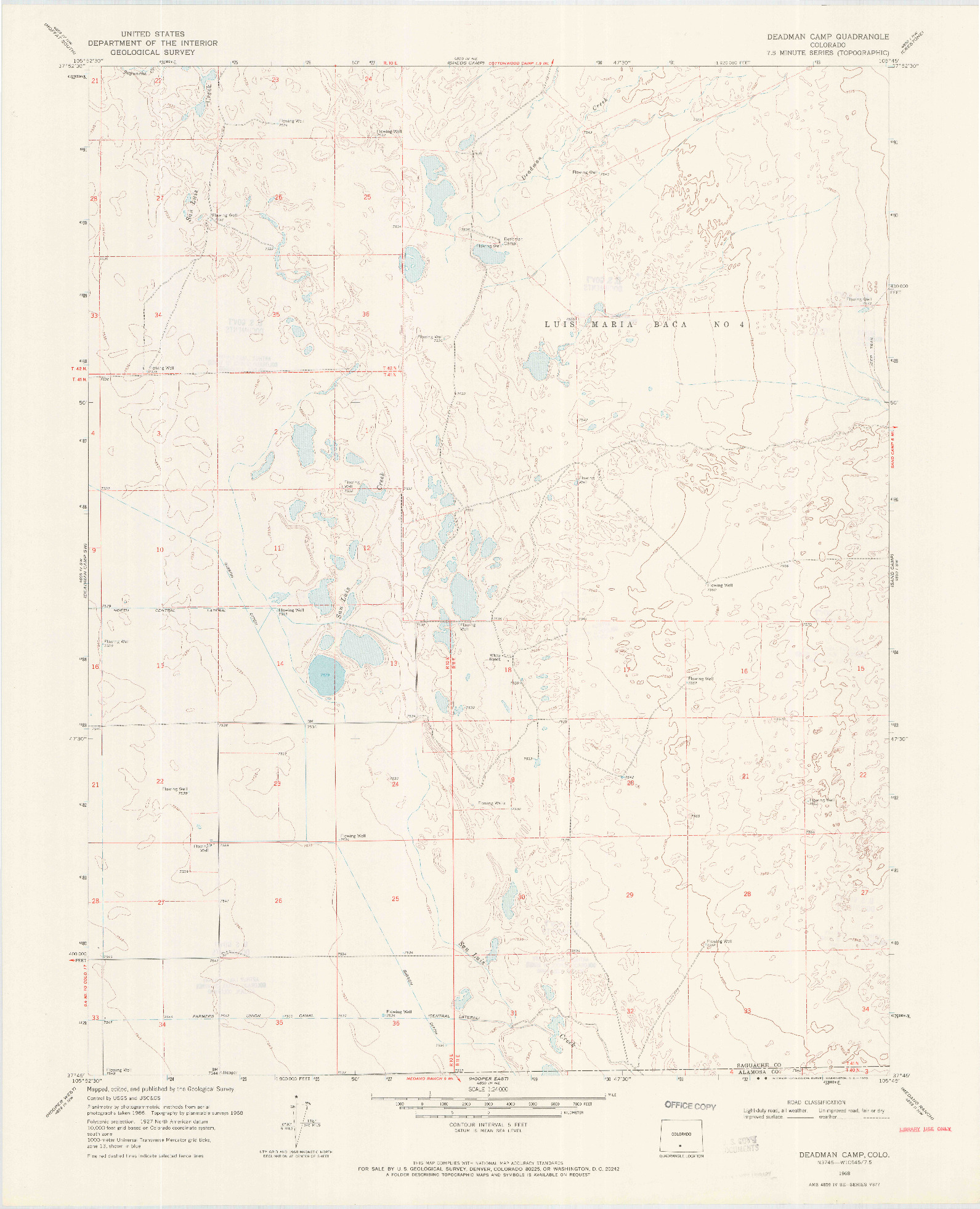 USGS 1:24000-SCALE QUADRANGLE FOR DEADMAN CAMP, CO 1968