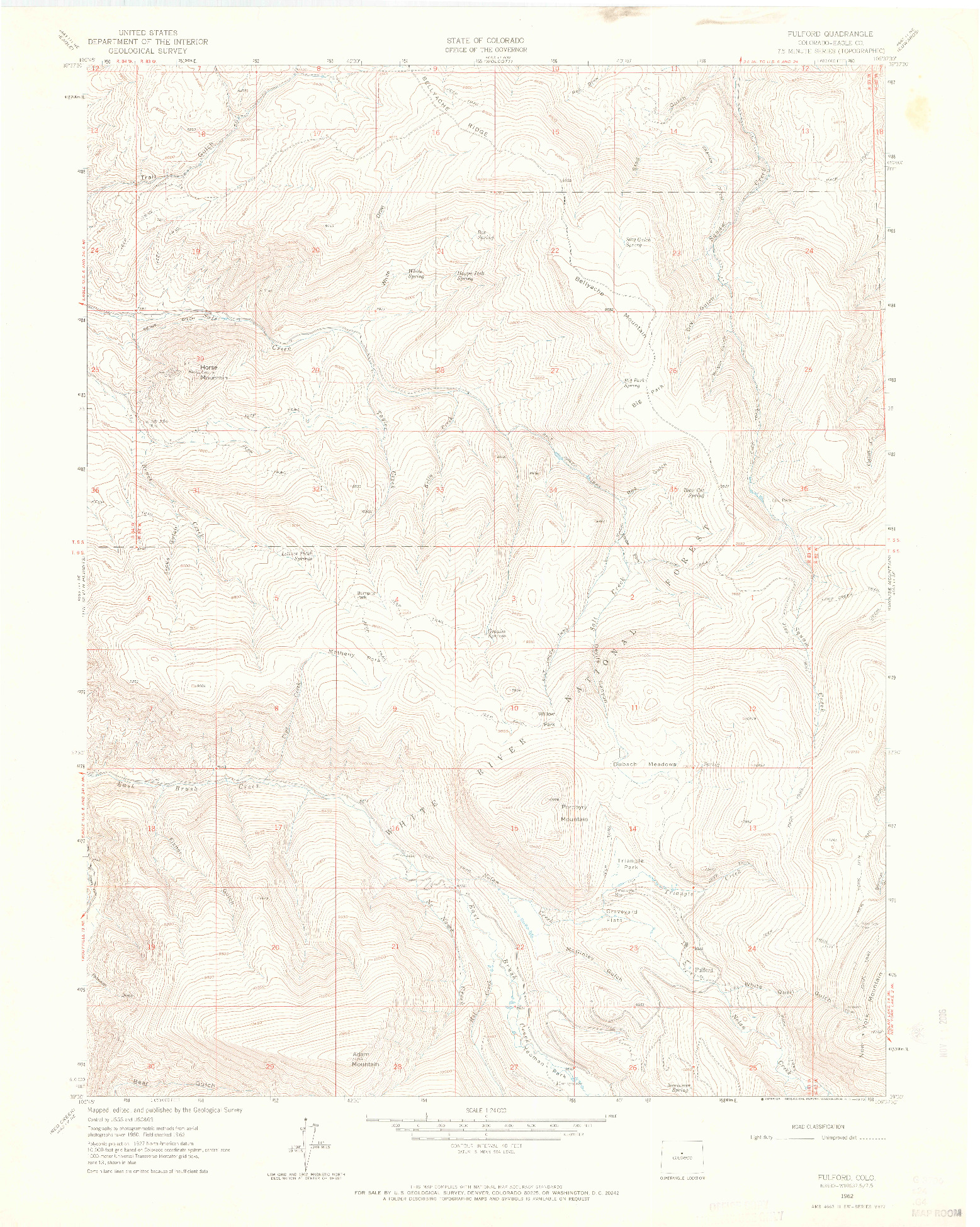USGS 1:24000-SCALE QUADRANGLE FOR FULFORD, CO 1962
