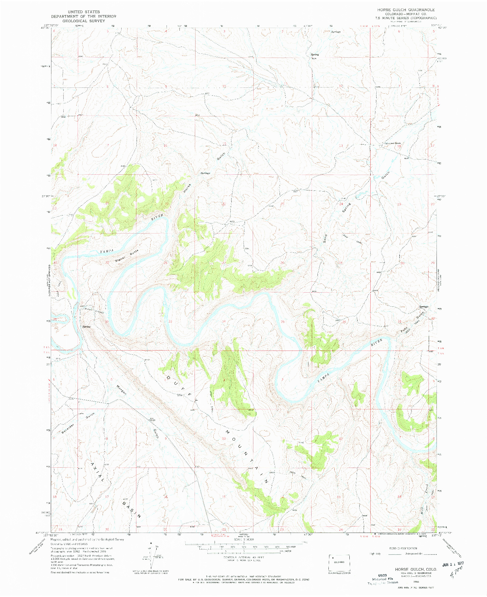 USGS 1:24000-SCALE QUADRANGLE FOR HORSE GULCH, CO 1966