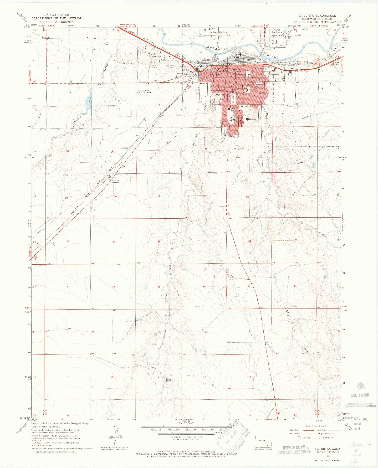 USGS 1:24000-SCALE QUADRANGLE FOR LA JUNTA, CO 1966