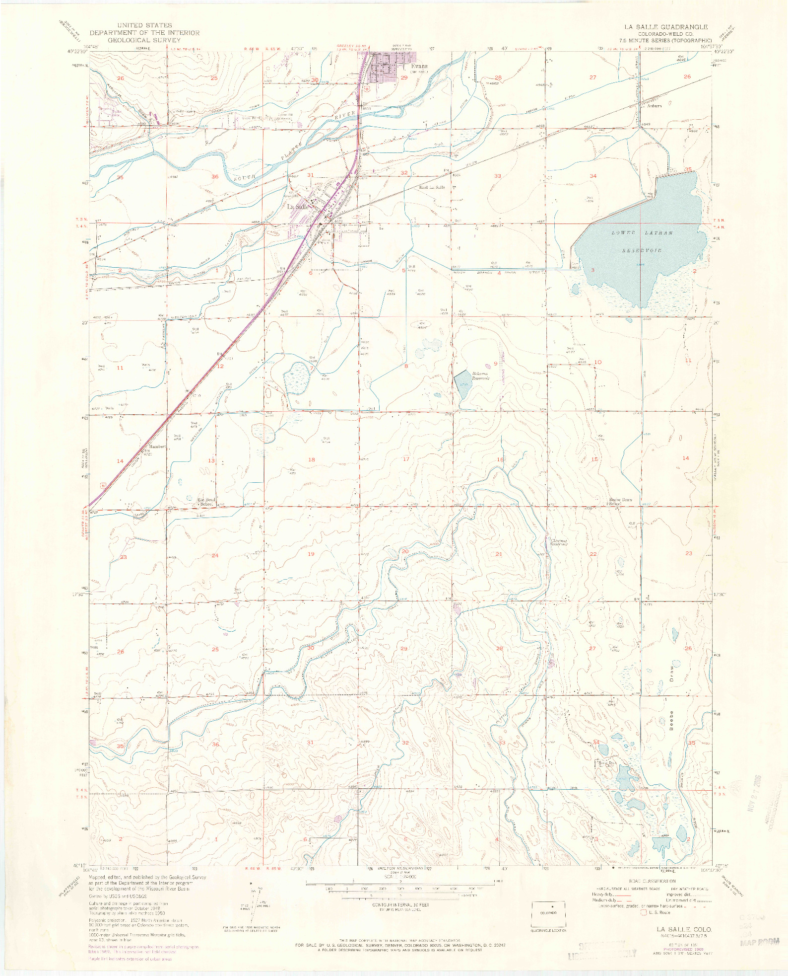 USGS 1:24000-SCALE QUADRANGLE FOR LA SALLE, CO 1951