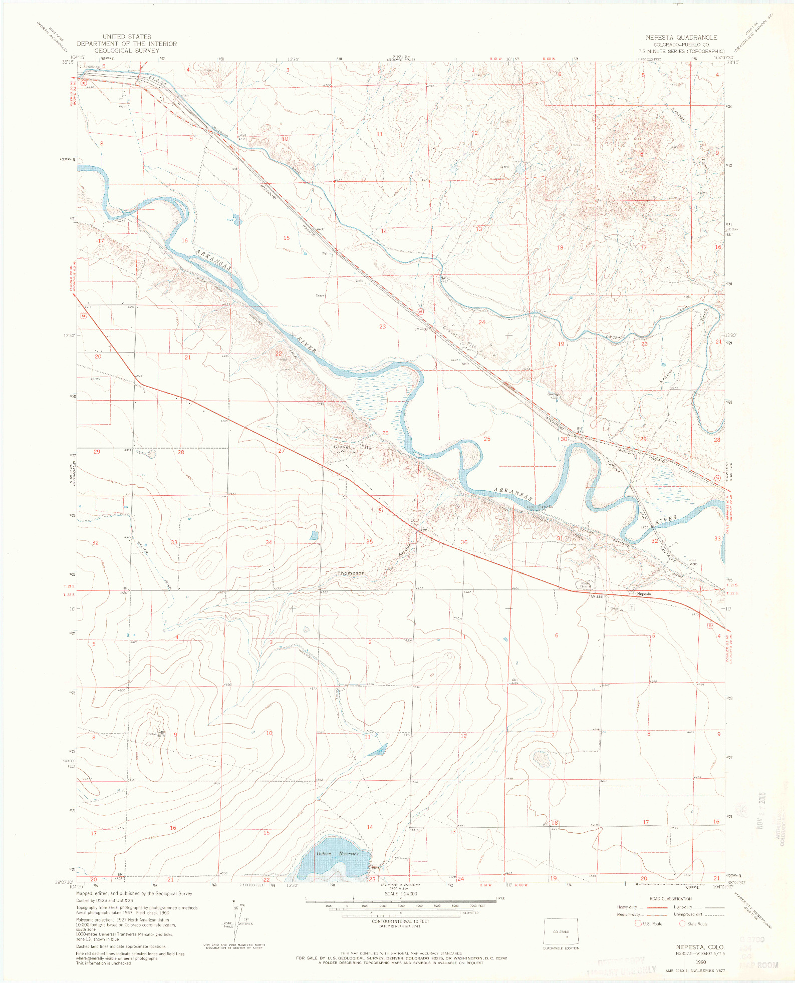 USGS 1:24000-SCALE QUADRANGLE FOR NEPESTA, CO 1960