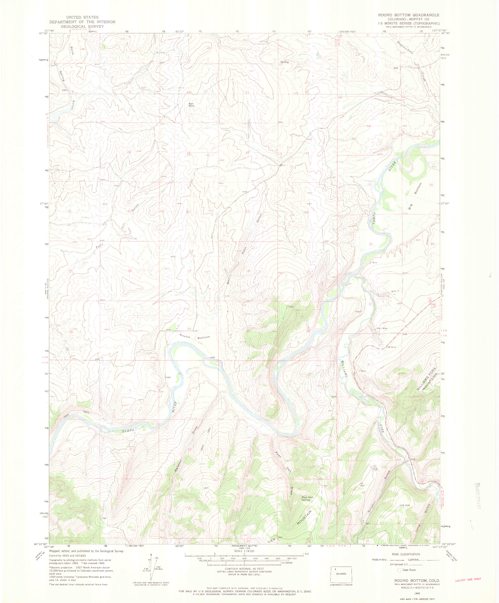 USGS 1:24000-SCALE QUADRANGLE FOR ROUND BOTTOM, CO 1966