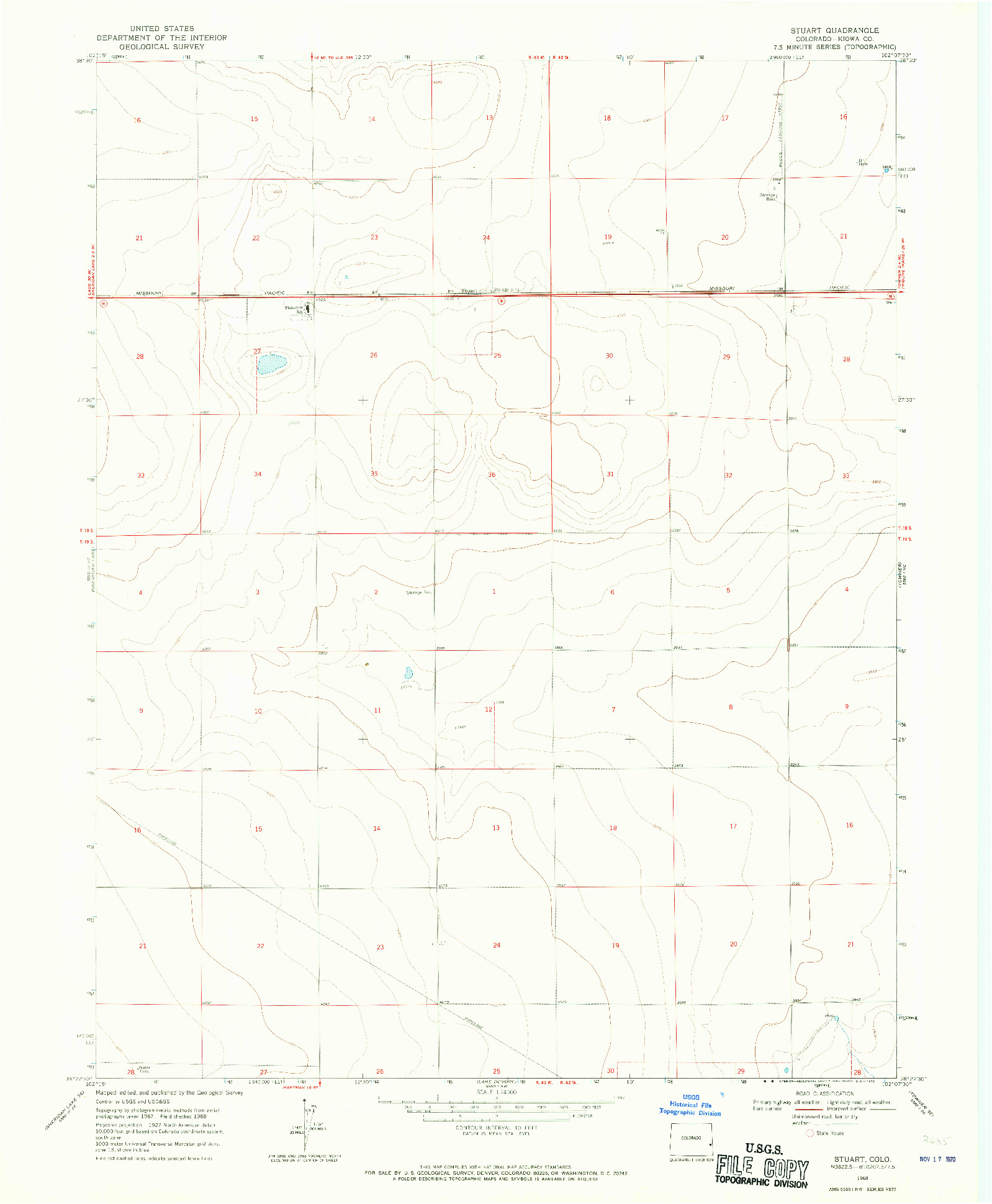 USGS 1:24000-SCALE QUADRANGLE FOR STUART, CO 1968