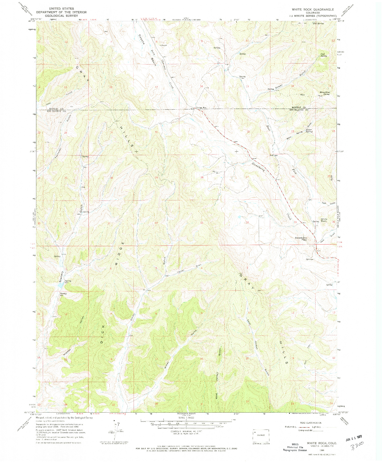 USGS 1:24000-SCALE QUADRANGLE FOR WHITE ROCK, CO 1966