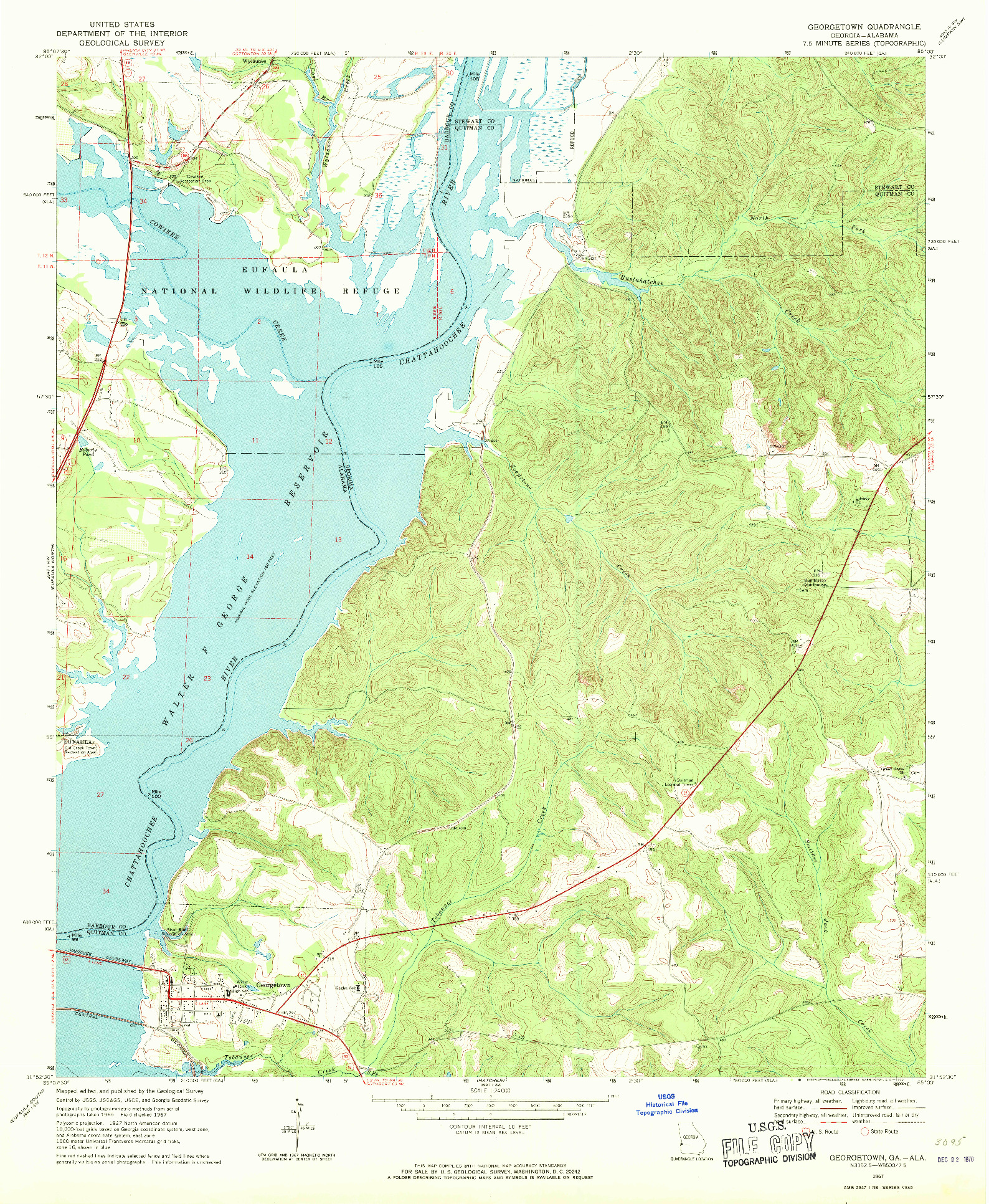 USGS 1:24000-SCALE QUADRANGLE FOR GEORGETOWN, GA 1967
