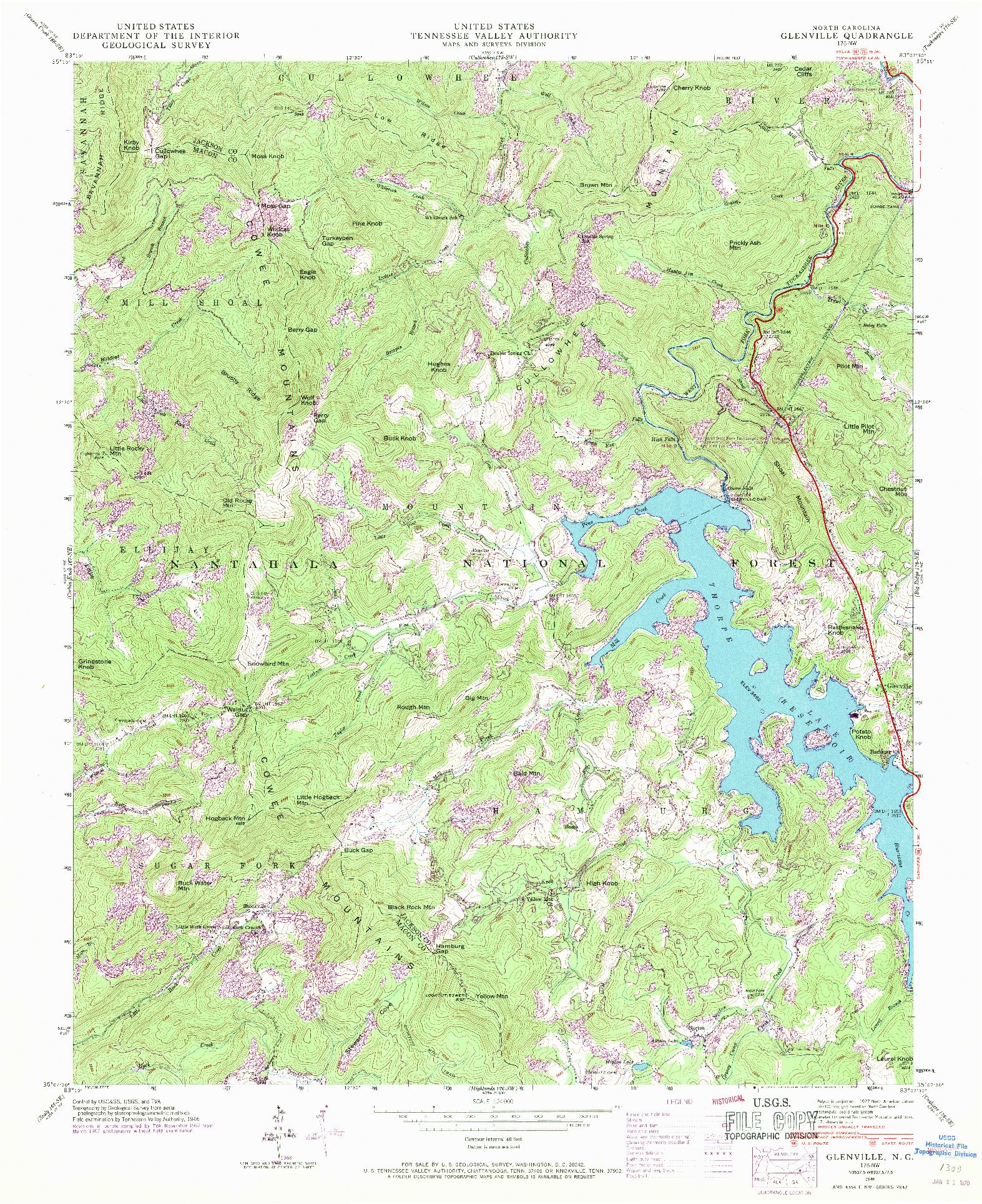 USGS 1:24000-SCALE QUADRANGLE FOR GLENVILLE, NC 1946