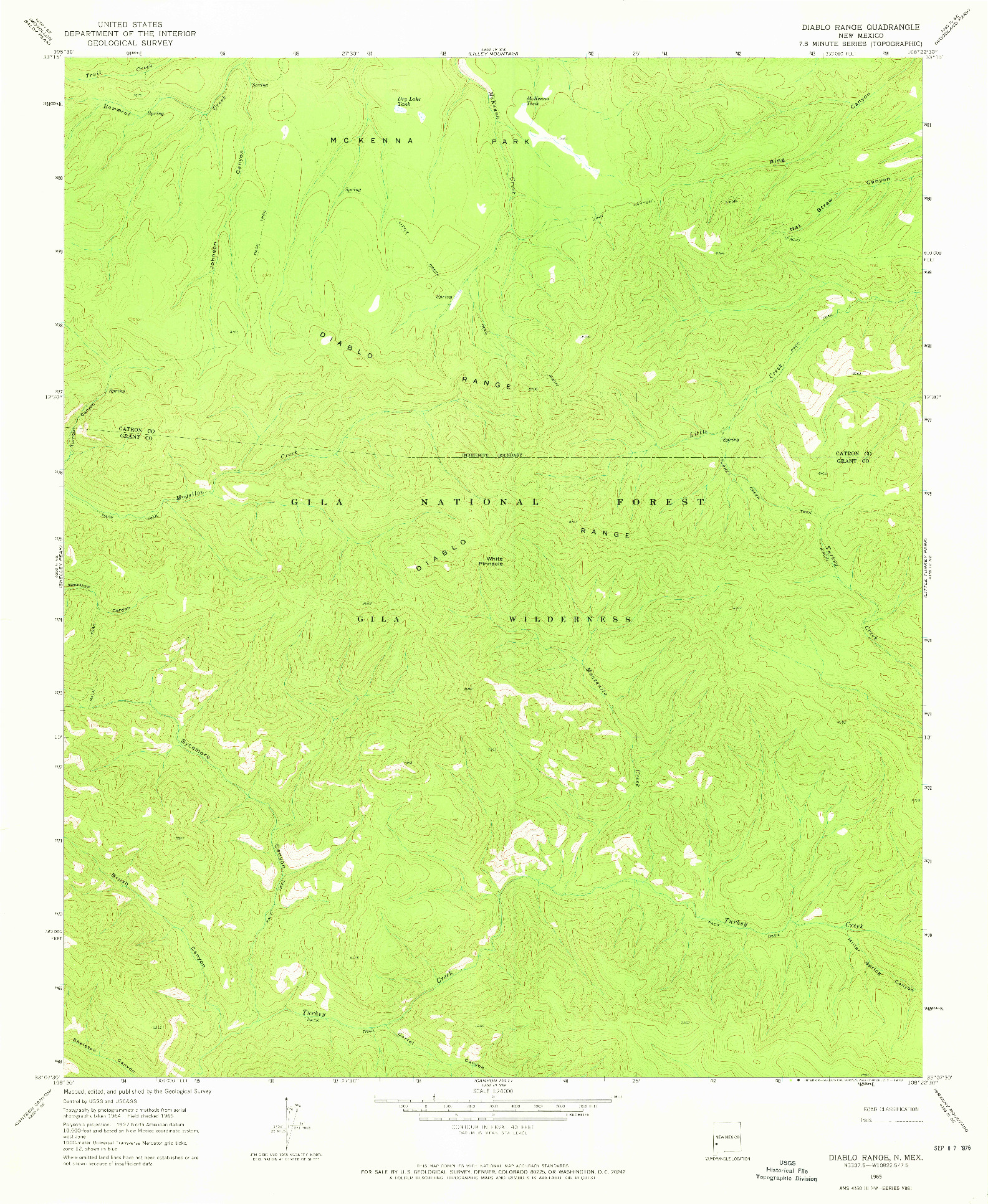 USGS 1:24000-SCALE QUADRANGLE FOR DIABLO RANGE, NM 1965