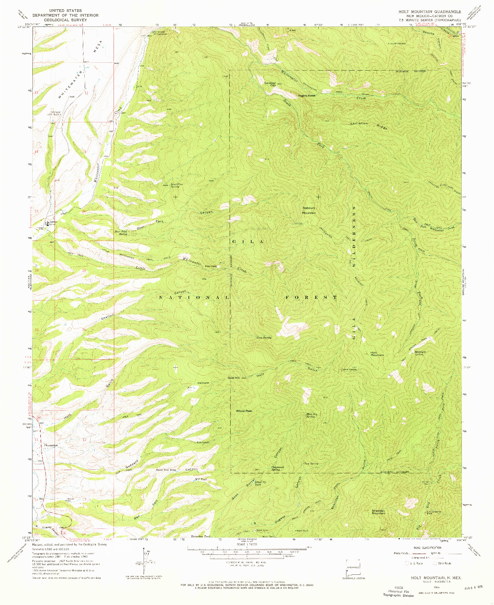 USGS 1:24000-SCALE QUADRANGLE FOR HOLT MOUNTAIN, NM 1965