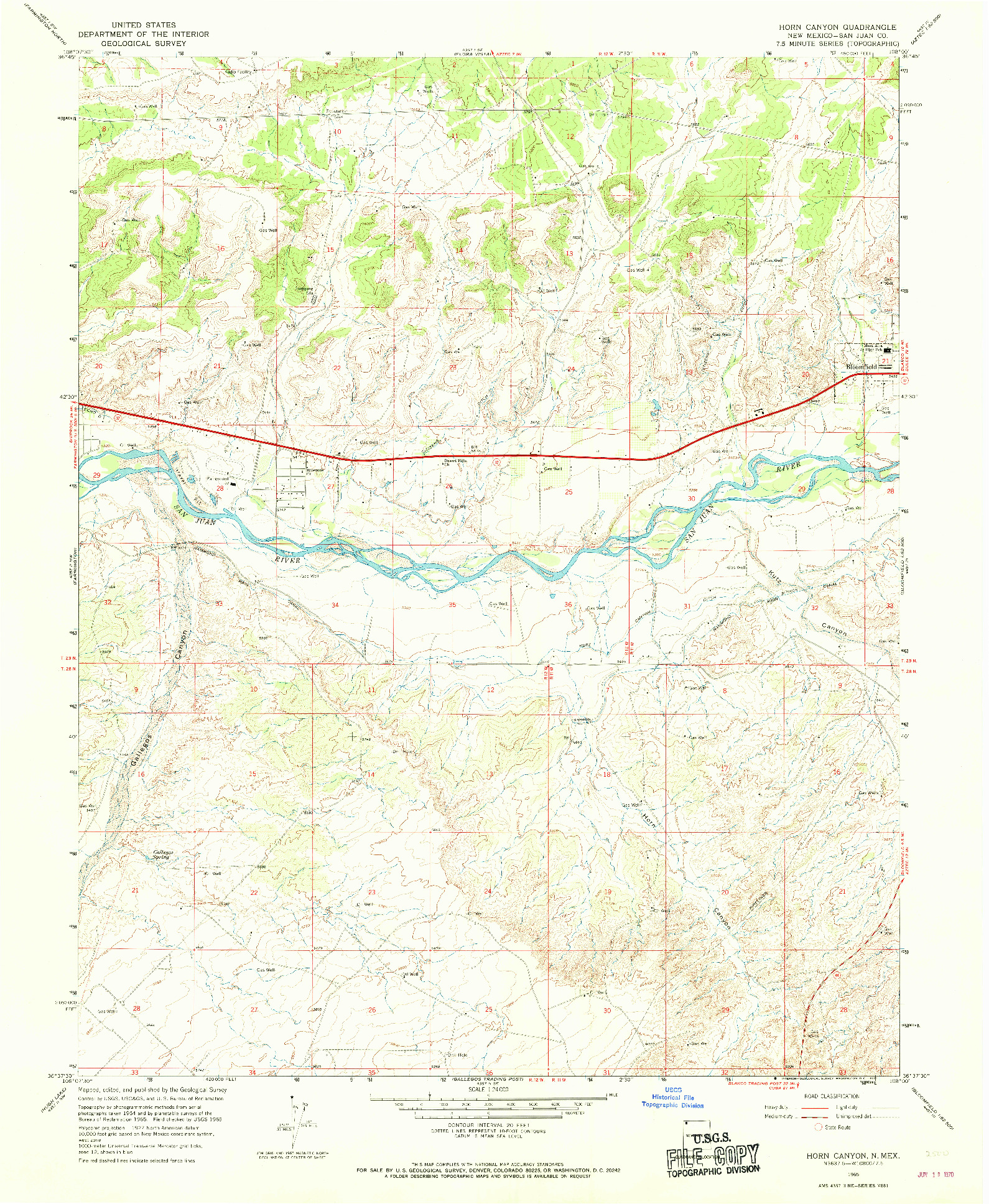 USGS 1:24000-SCALE QUADRANGLE FOR HORN CANYON, NM 1965