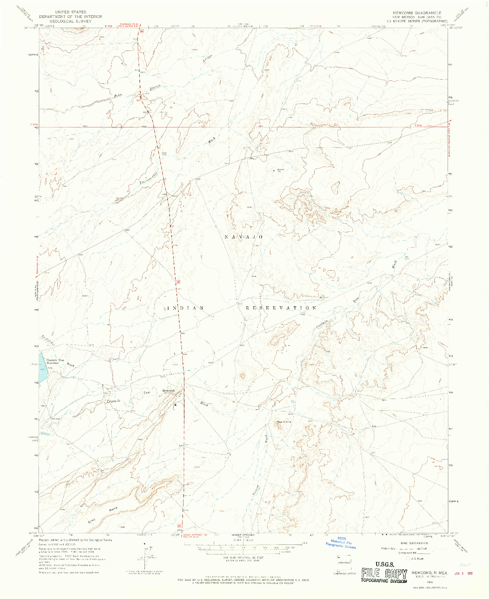 USGS 1:24000-SCALE QUADRANGLE FOR NEWCOMB, NM 1966