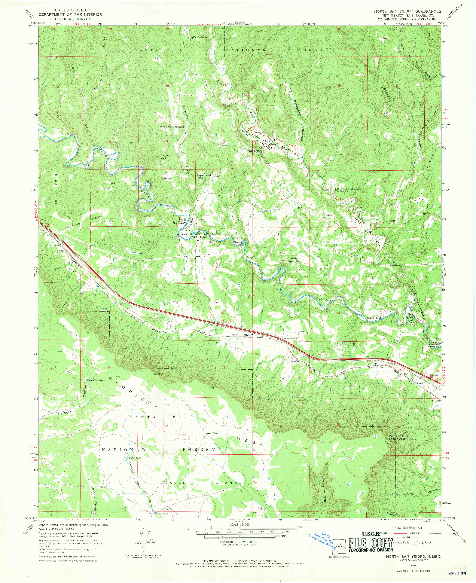 USGS 1:24000-SCALE QUADRANGLE FOR NORTH SAN YSIDRO, NM 1966