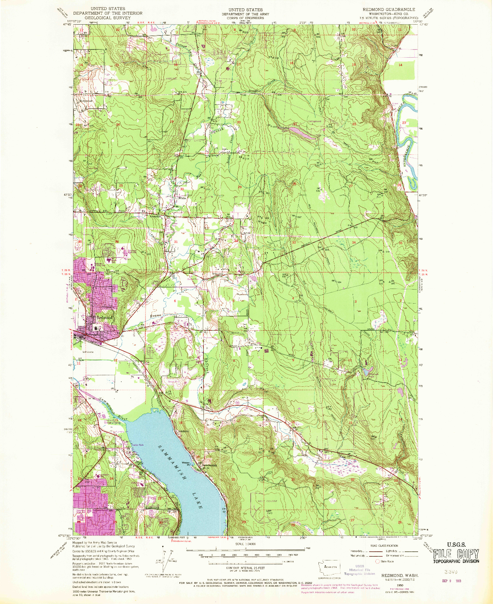 USGS 1:24000-SCALE QUADRANGLE FOR REDMOND, WA 1950