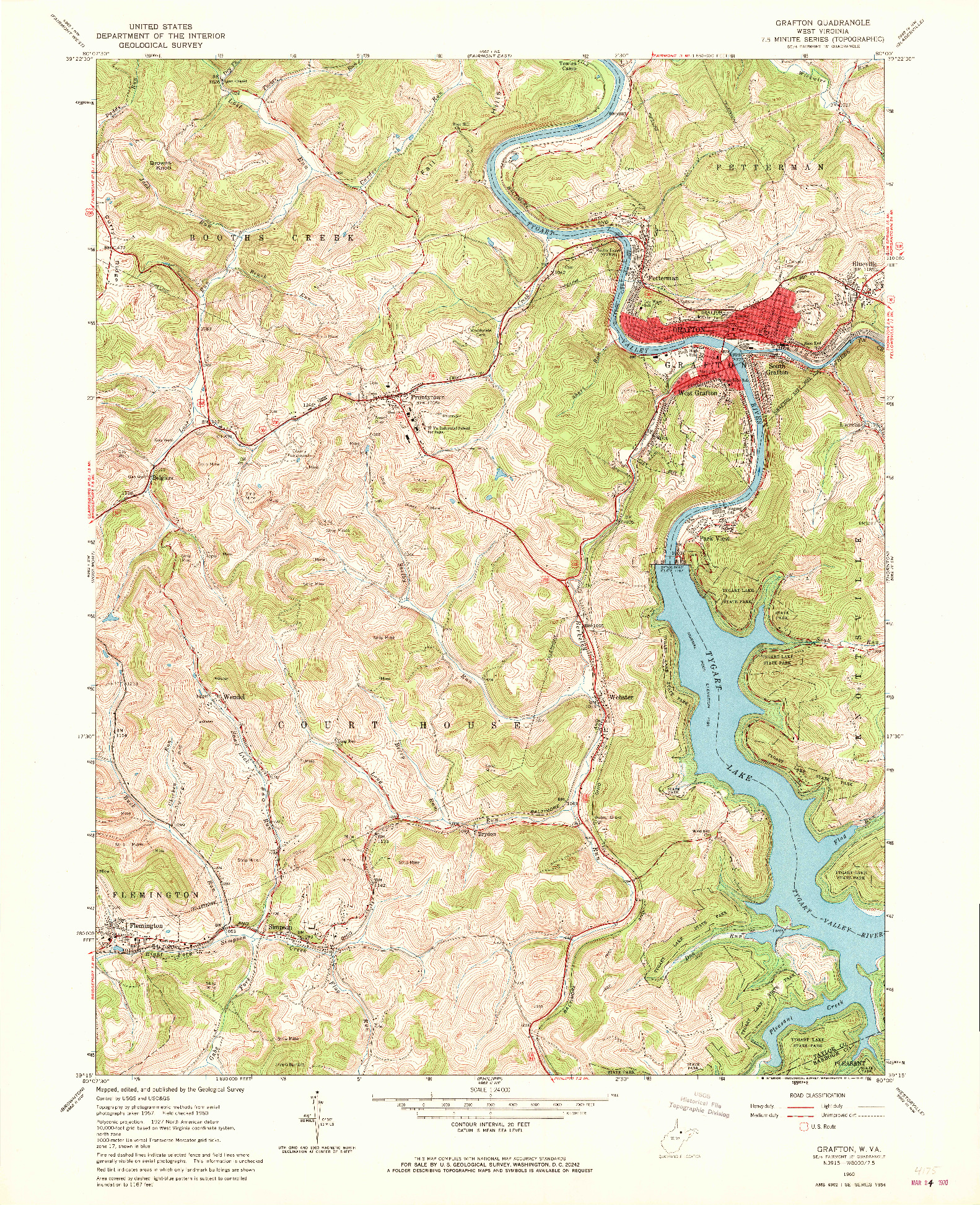 USGS 1:24000-SCALE QUADRANGLE FOR GRAFTON, WV 1960