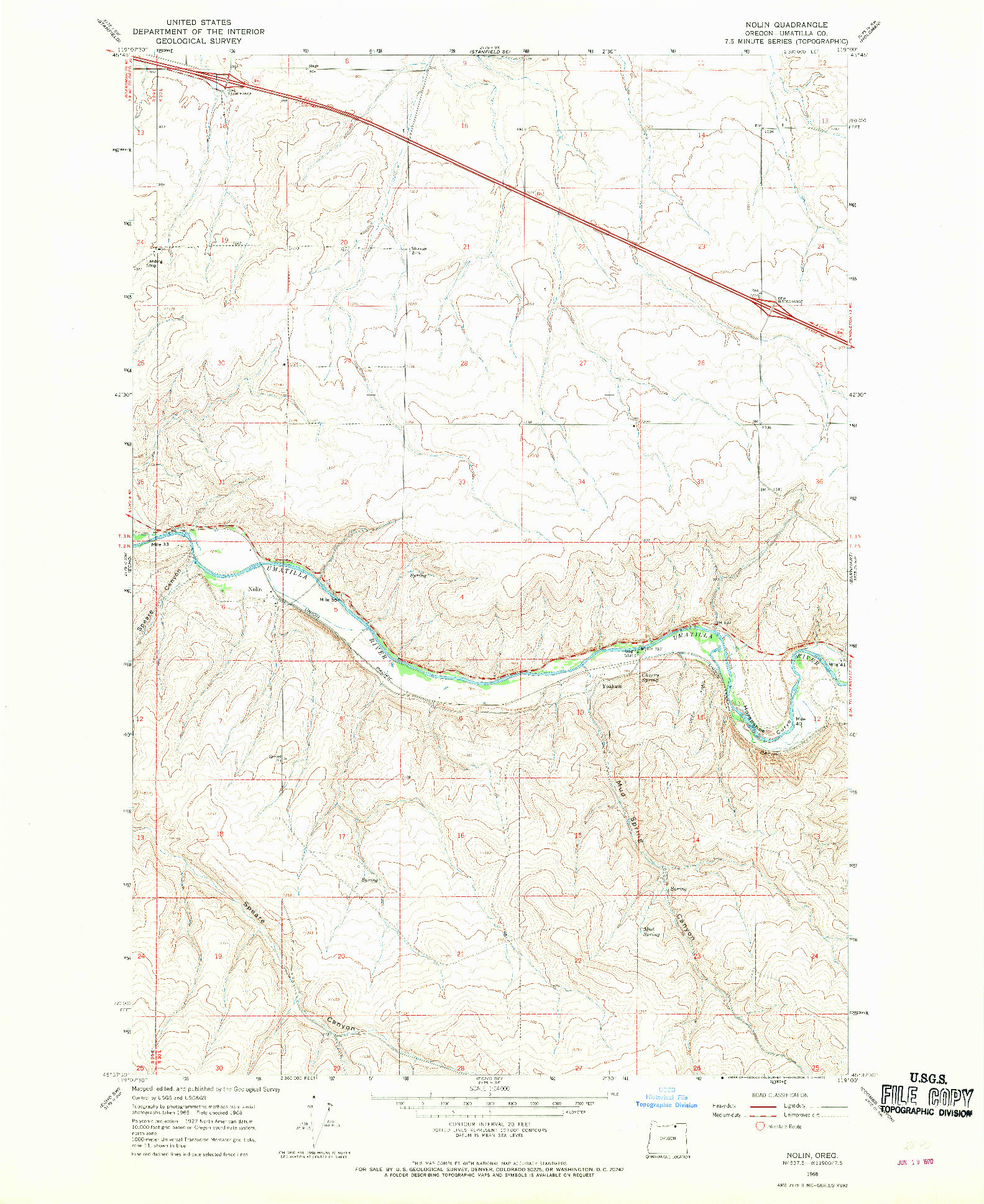 USGS 1:24000-SCALE QUADRANGLE FOR NOLIN, OR 1968