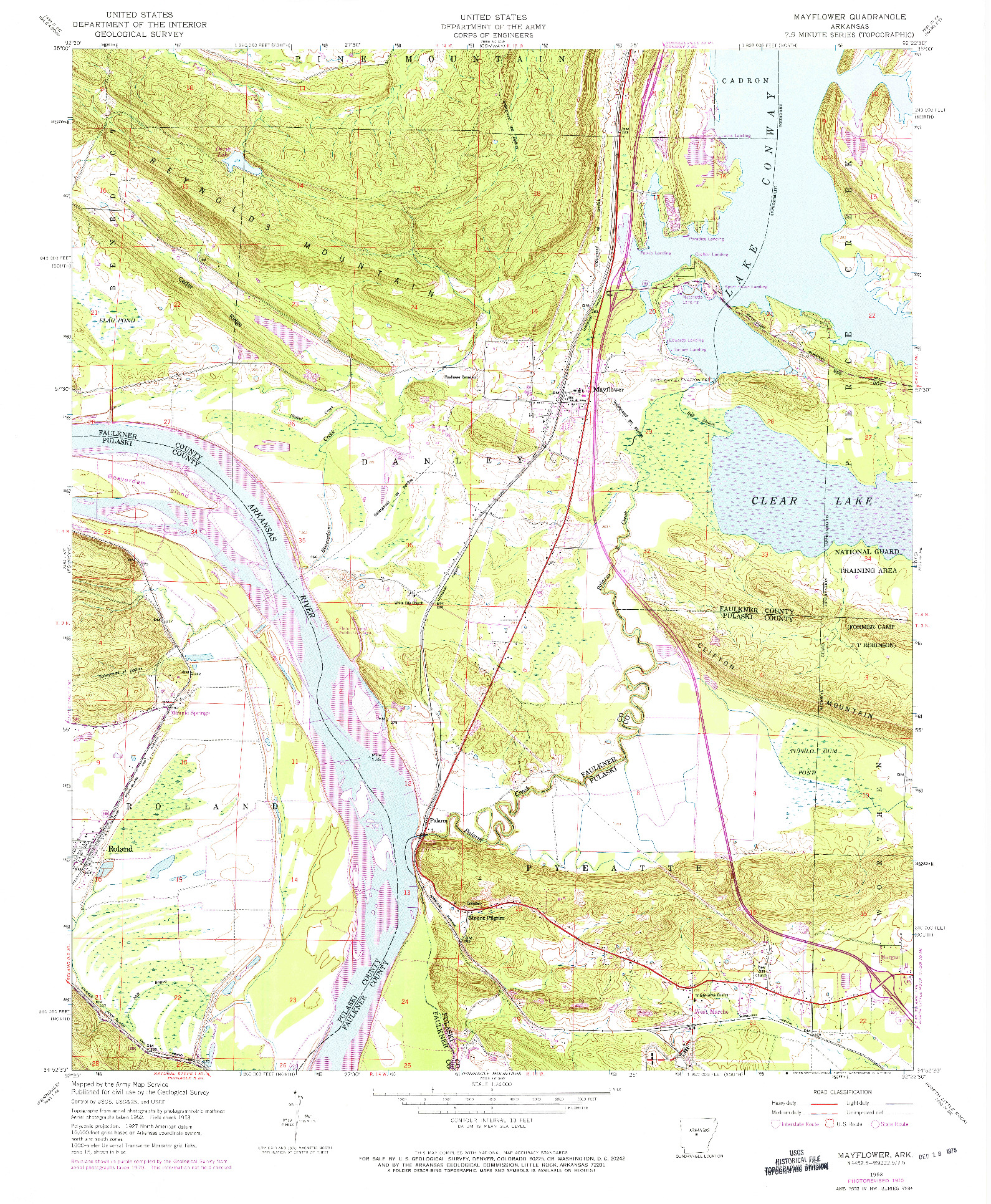 USGS 1:24000-SCALE QUADRANGLE FOR MAYFLOWER, AR 1953