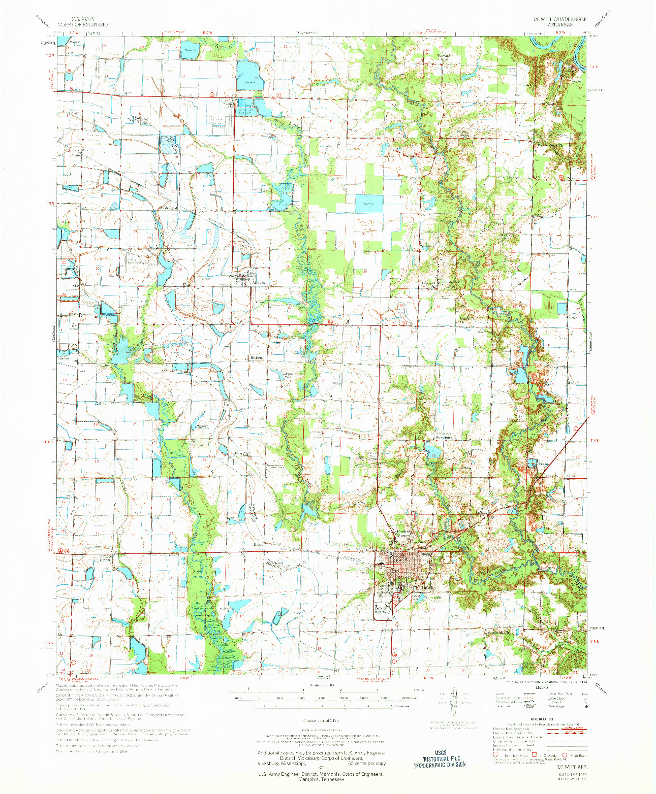 USGS 1:62500-SCALE QUADRANGLE FOR DE WITT, AR 1970