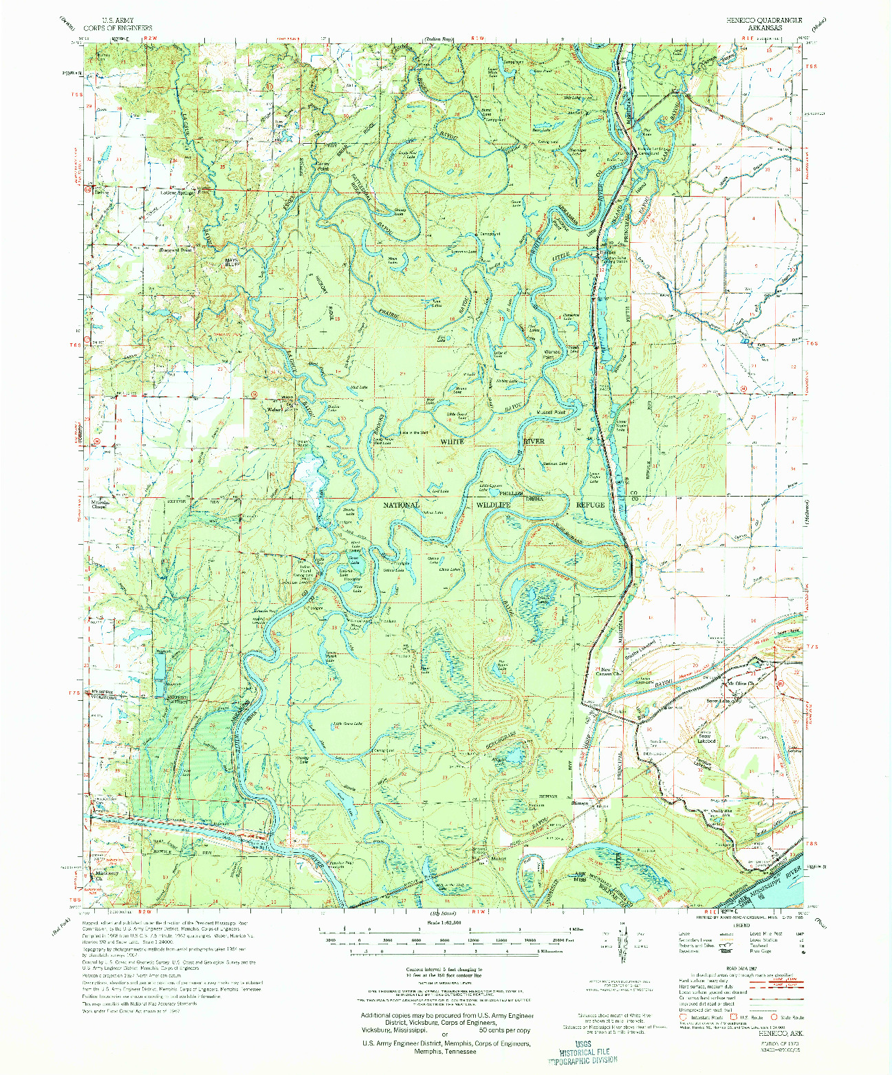 USGS 1:62500-SCALE QUADRANGLE FOR HENRICO, AR 1970