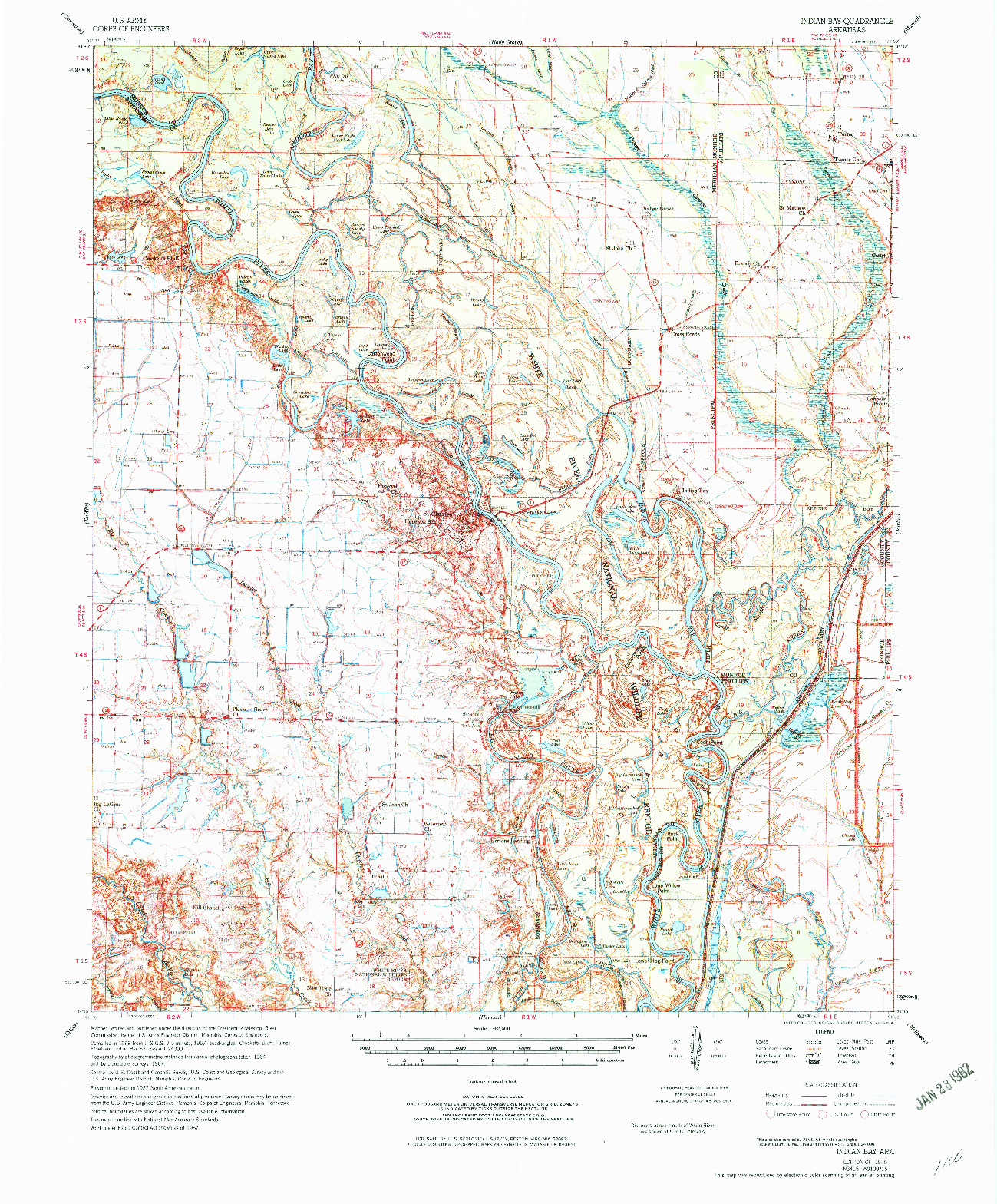 USGS 1:62500-SCALE QUADRANGLE FOR INDIAN BAY, AR 1970