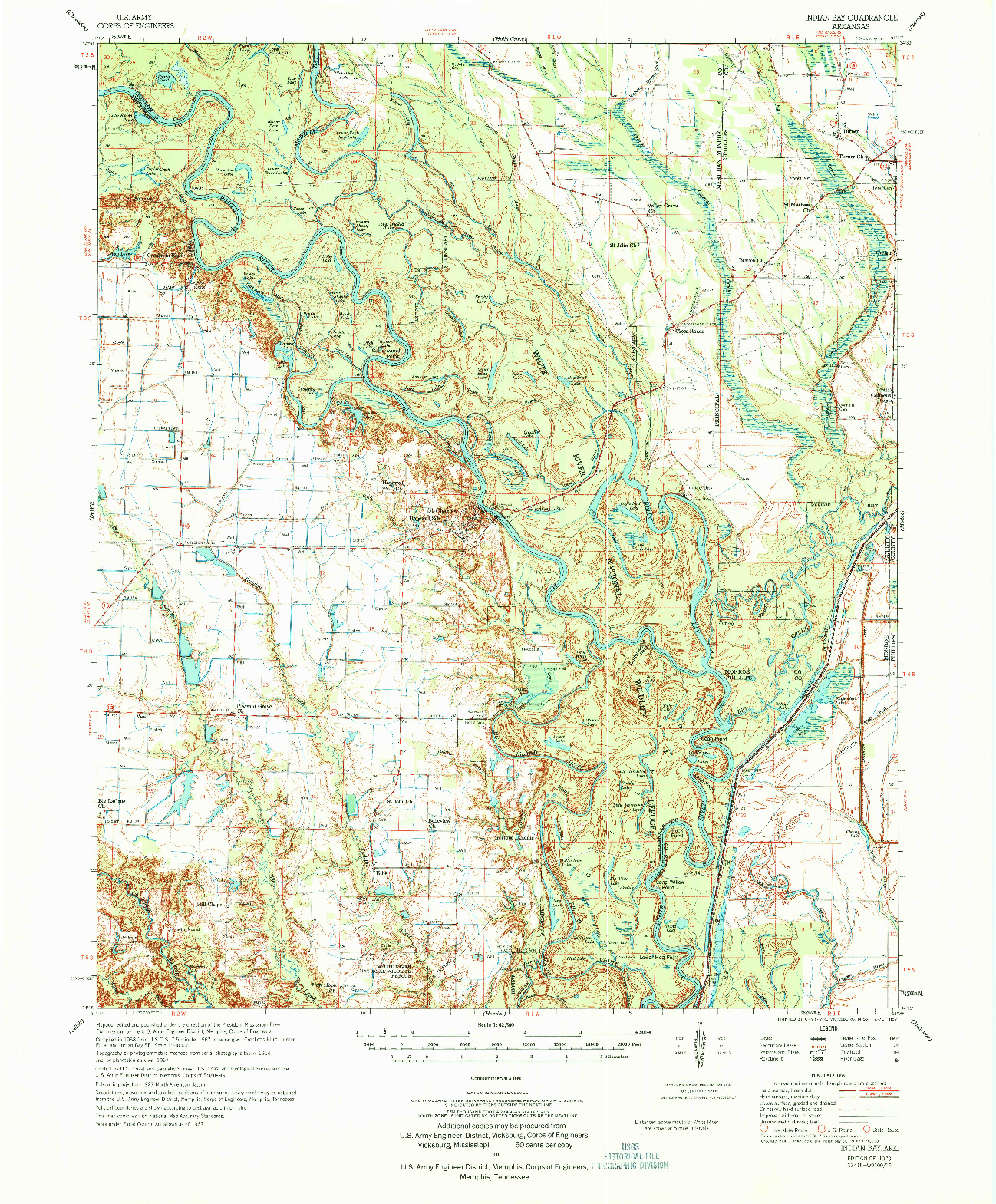 USGS 1:62500-SCALE QUADRANGLE FOR INDIAN BAY, AR 1970