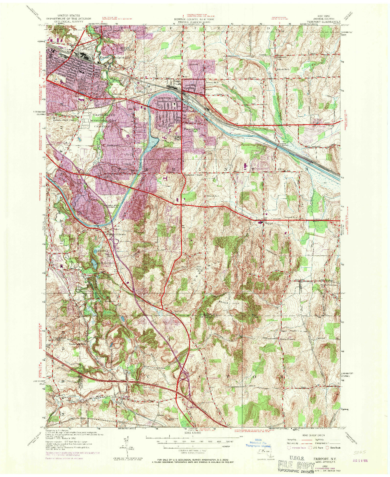 USGS 1:24000-SCALE QUADRANGLE FOR FAIRPORT, NY 1952
