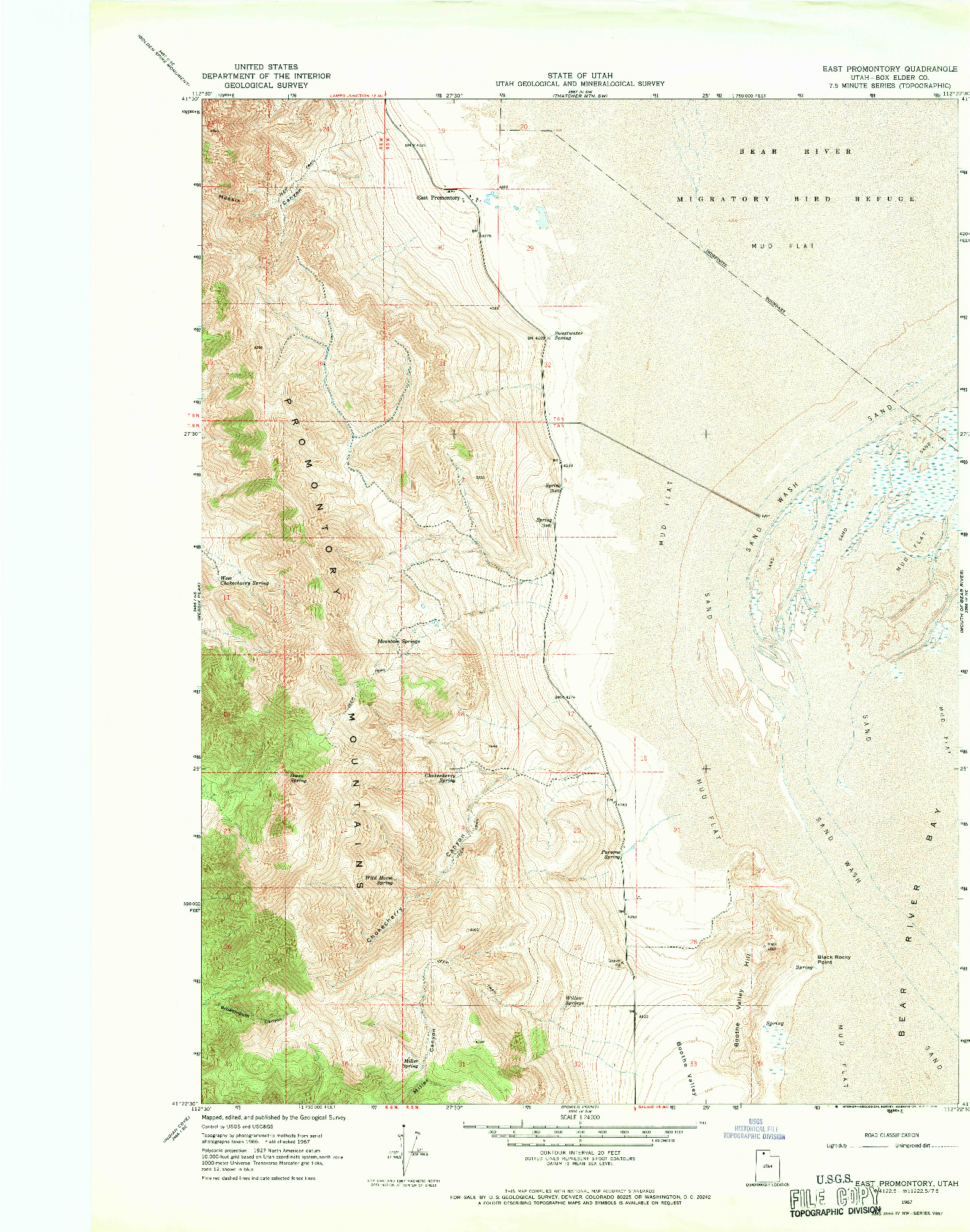 USGS 1:24000-SCALE QUADRANGLE FOR EAST PROMONTORY, UT 1967