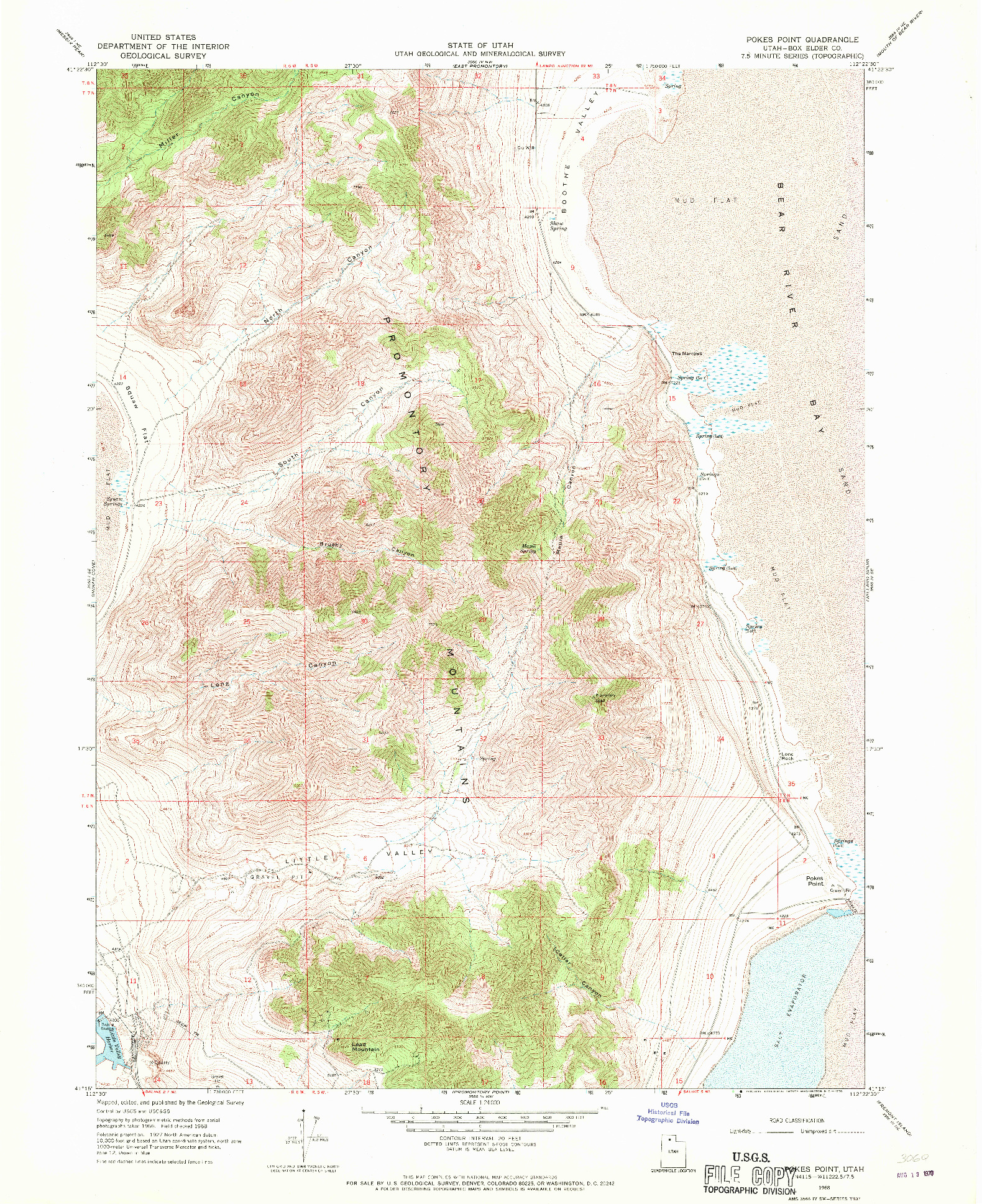 USGS 1:24000-SCALE QUADRANGLE FOR POKES POINT, UT 1968